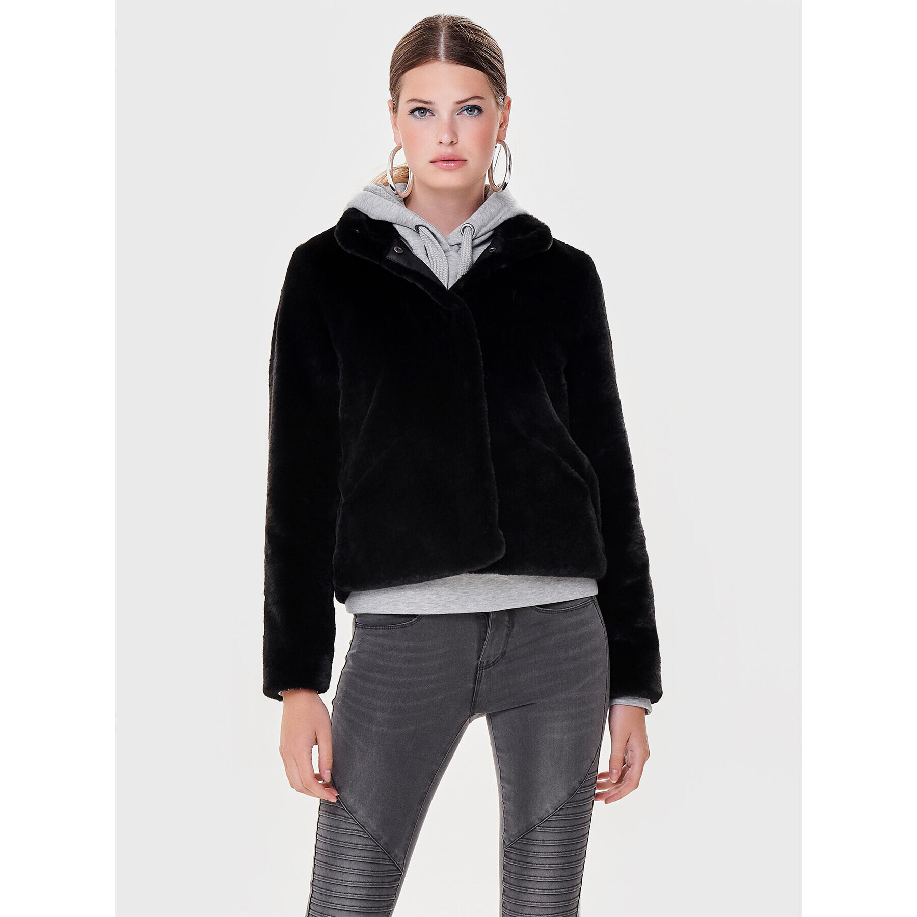 ONLY Кожено палто Vida 15160013 Черен Regular Fit - Pepit.bg