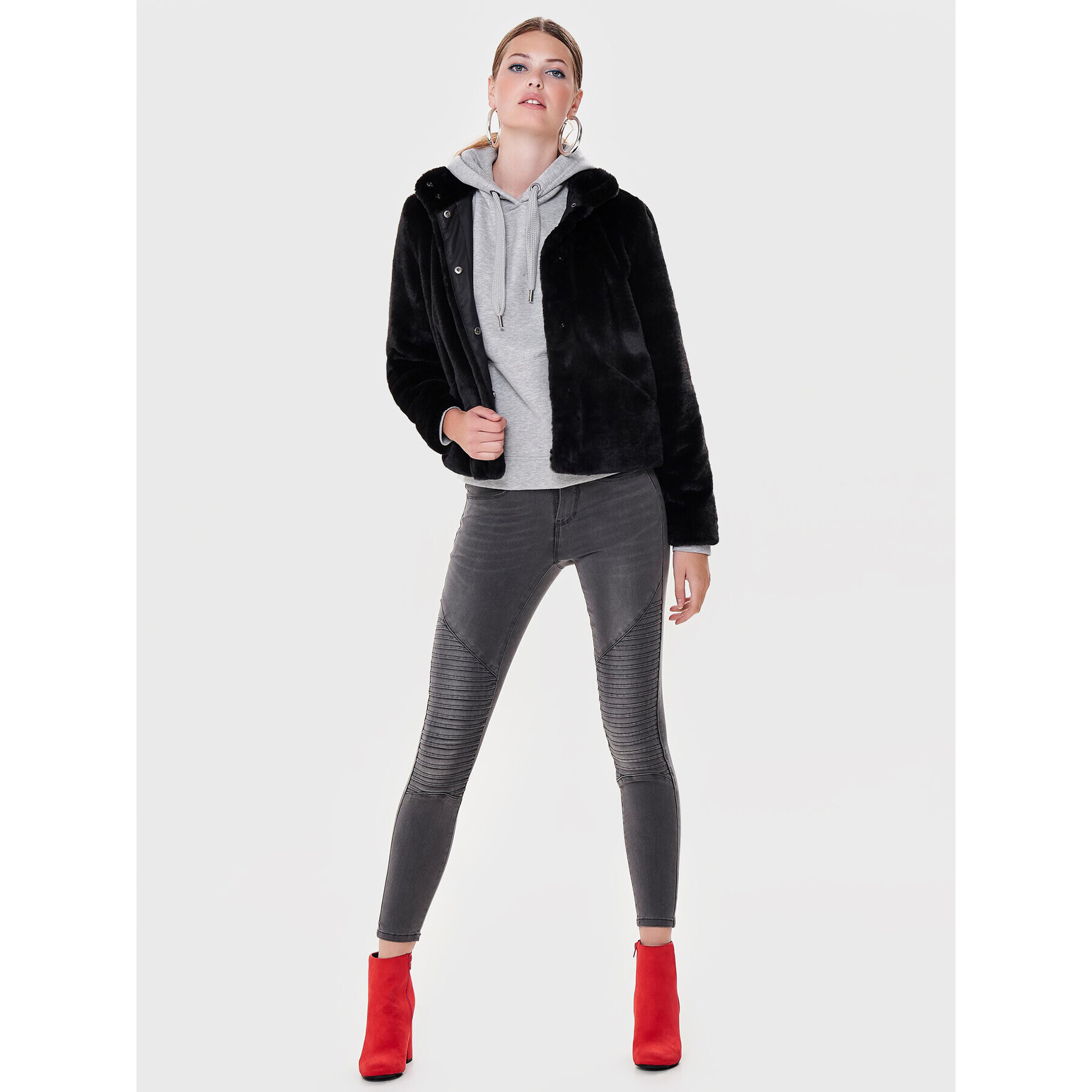 ONLY Кожено палто Vida 15160013 Черен Regular Fit - Pepit.bg