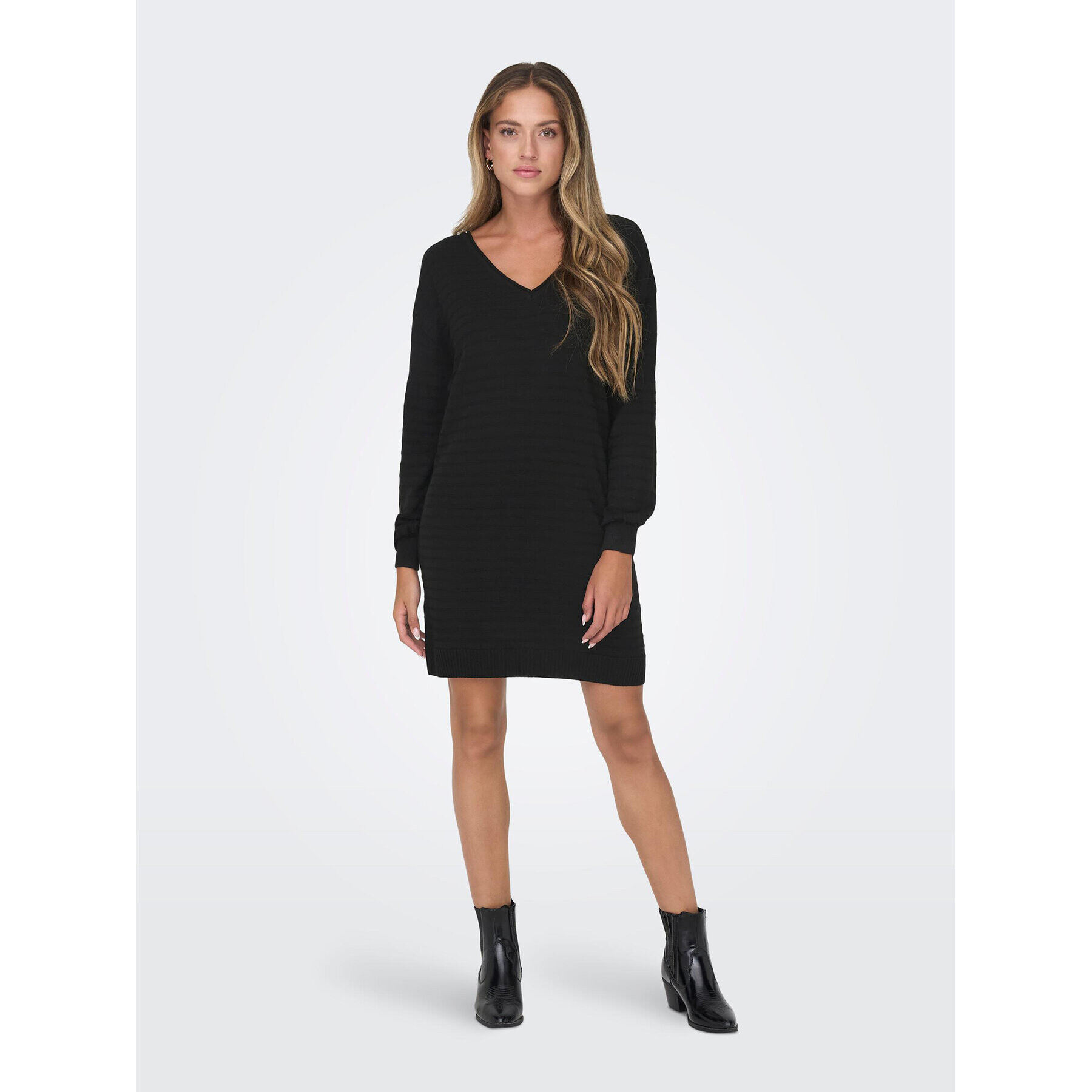 ONLY Плетена рокля 15294523 Черен Regular Fit - Pepit.bg