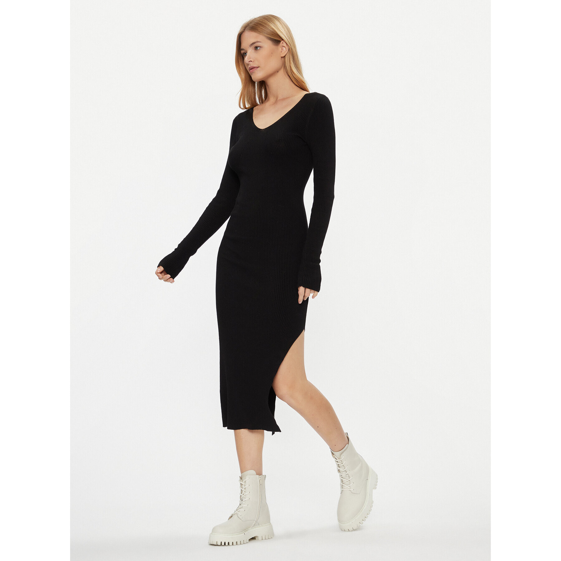 ONLY Плетена рокля 15302348 Черен Regular Fit - Pepit.bg
