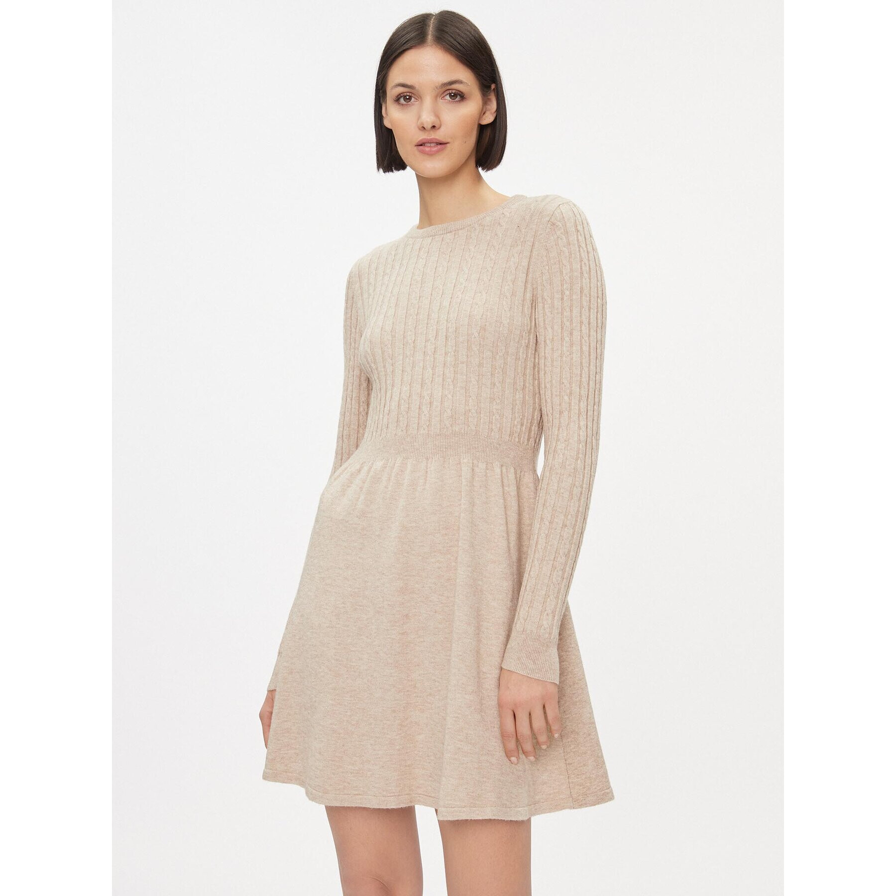 ONLY Плетена рокля 15306551 Бежов Regular Fit - Pepit.bg