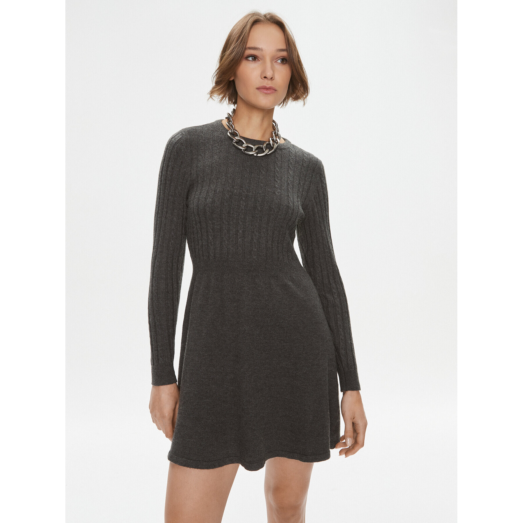 ONLY Плетена рокля 15306551 Сив Regular Fit - Pepit.bg