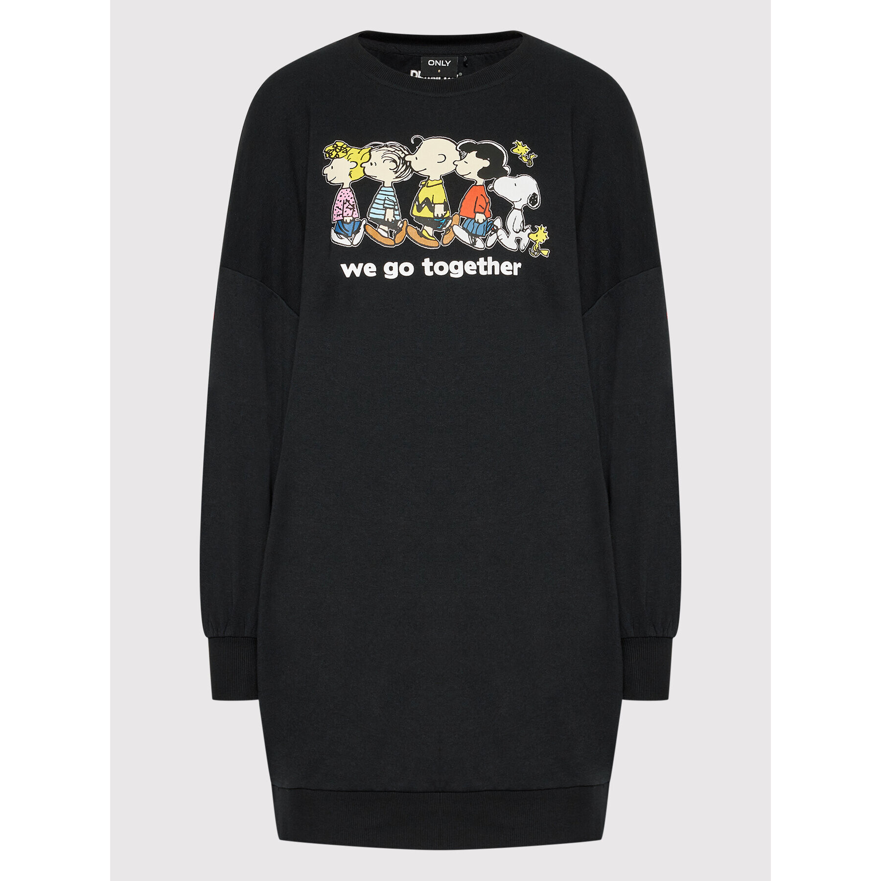 ONLY Плетена рокля Peanuts 15255748 Черен Oversize - Pepit.bg