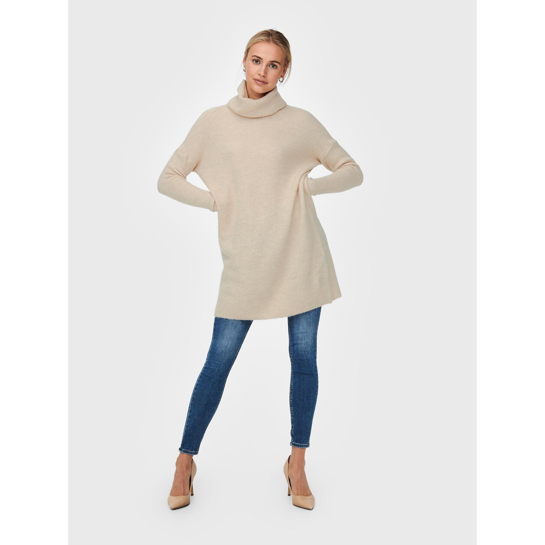 ONLY Плетена рокля Jana 15140166 Бежов Regular Fit - Pepit.bg