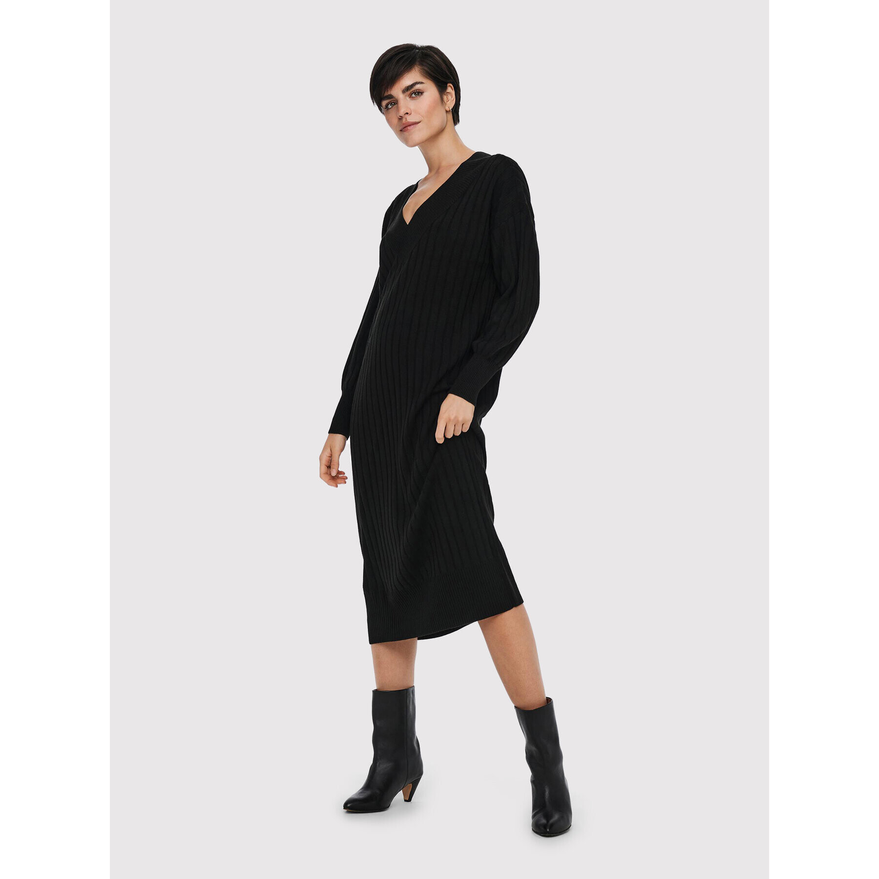 ONLY Плетена рокля New Tessa 15236372 Черен Regular Fit - Pepit.bg