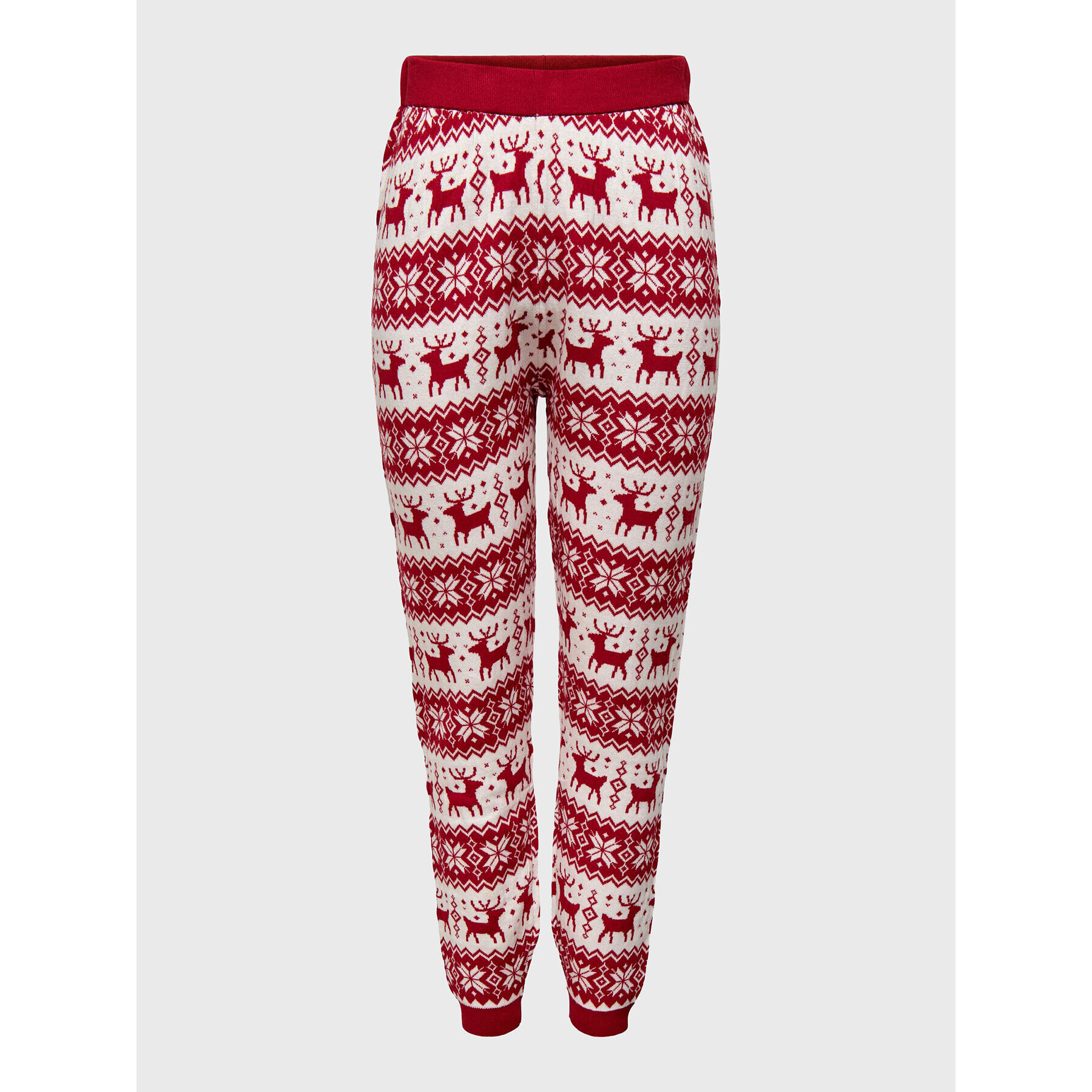 ONLY Плетени панталони Xmas 15272160 Червен Regular Fit - Pepit.bg
