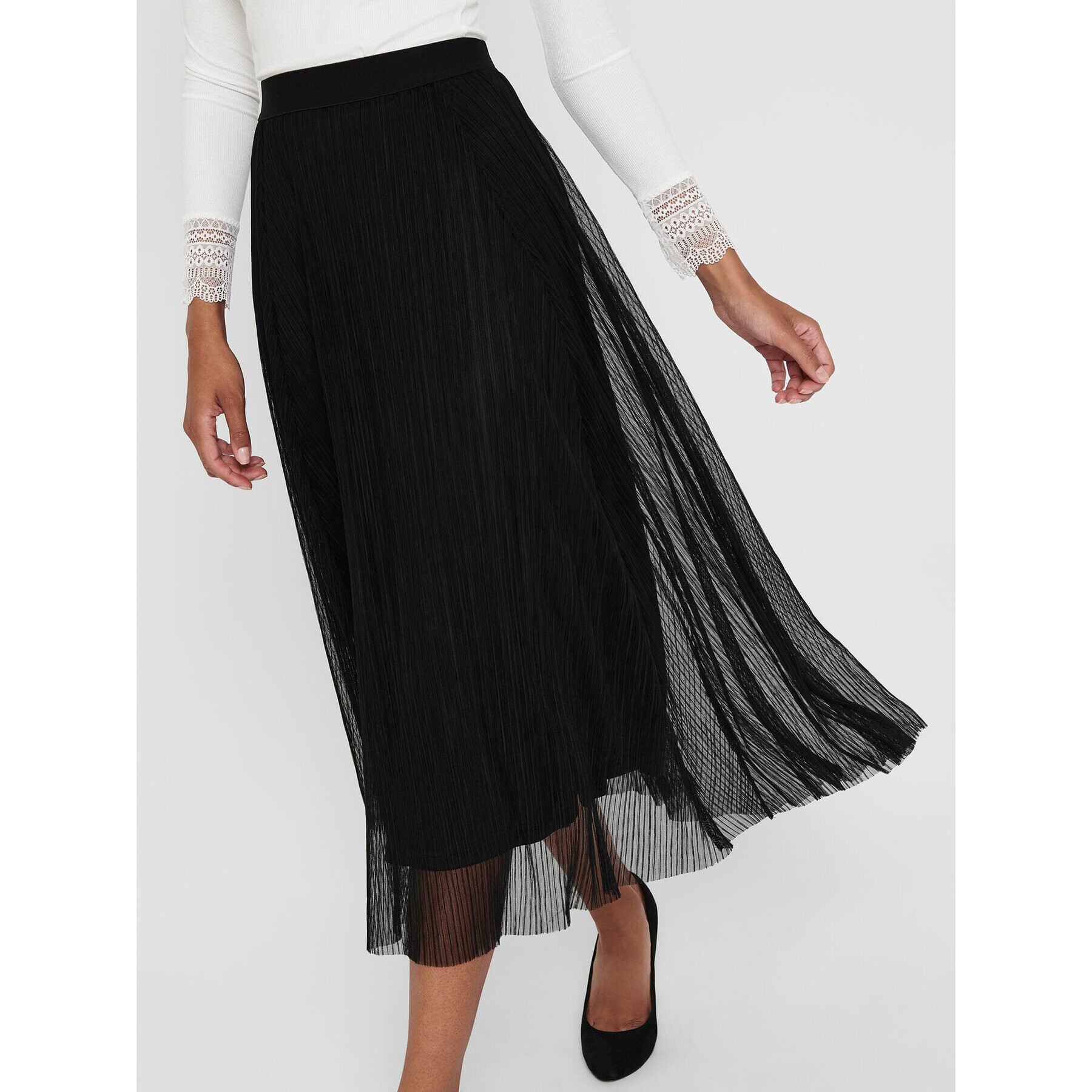 ONLY Миди пола 15214303 Черен Regular Fit - Pepit.bg