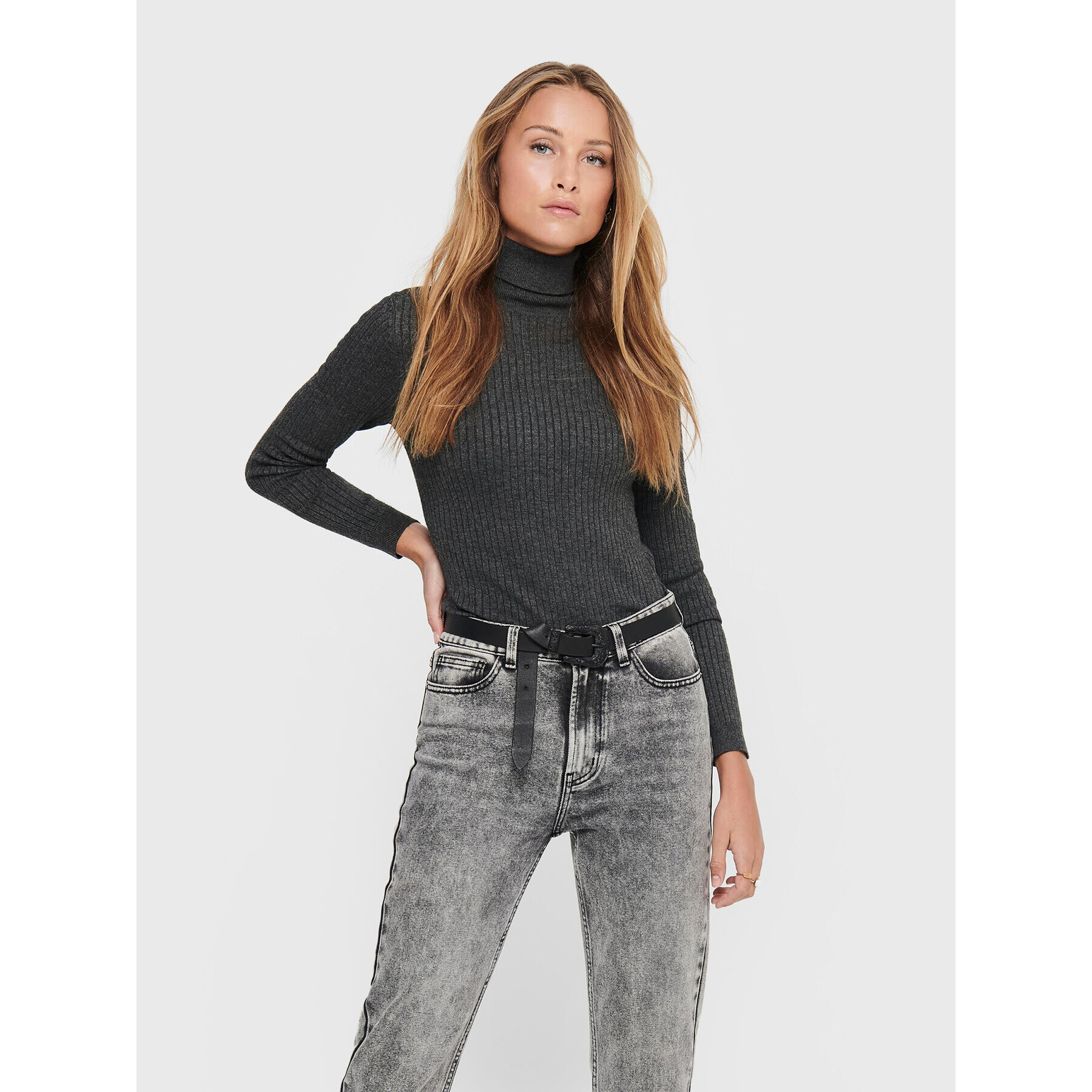 ONLY Поло Karol 15165075 Сив Slim Fit - Pepit.bg
