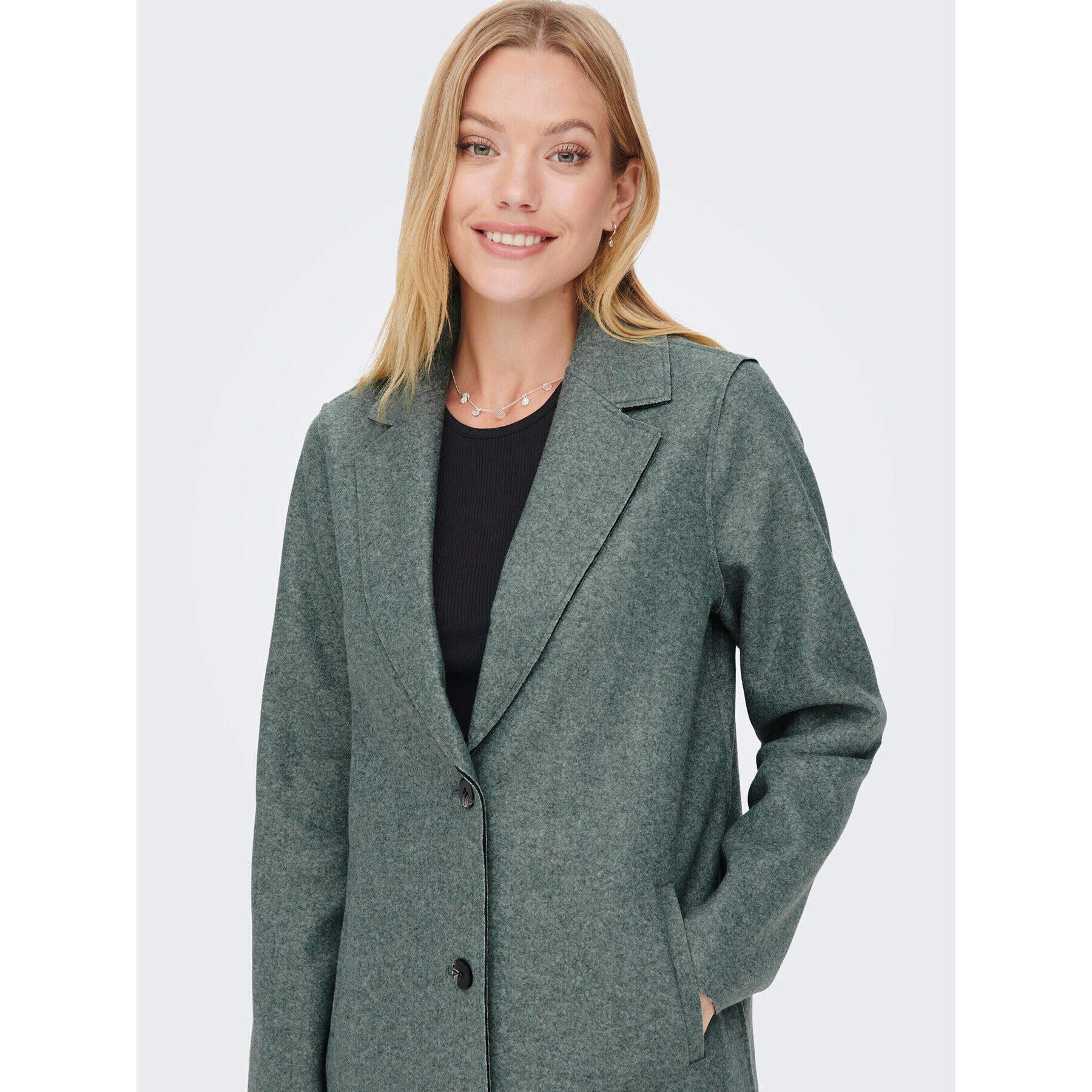 ONLY Преходно палто 15213300 Зелен Regular Fit - Pepit.bg
