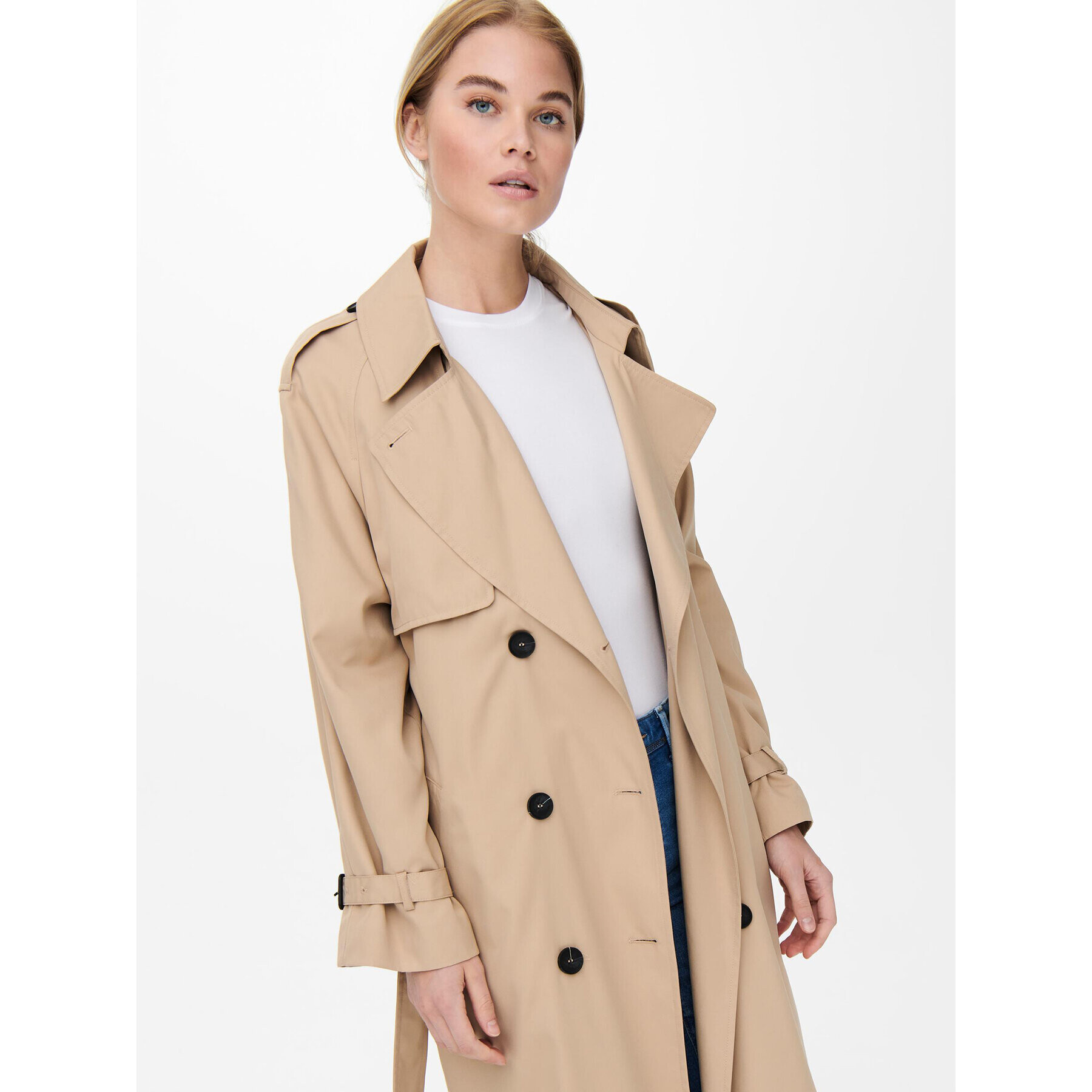 ONLY Тренч 15242306 Бежов Regular Fit - Pepit.bg