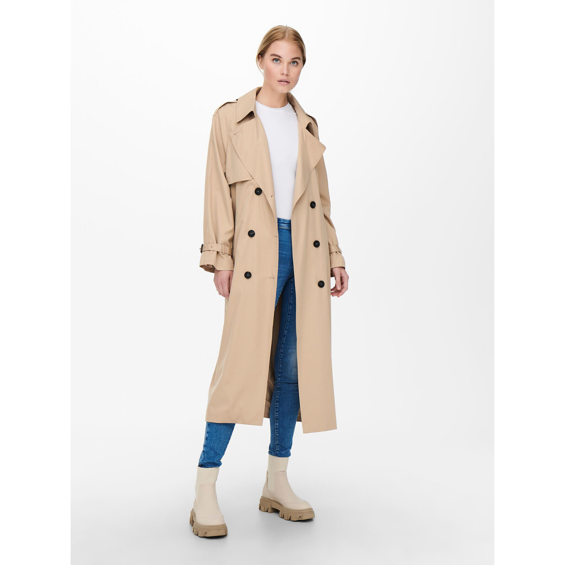 ONLY Тренч 15242306 Бежов Regular Fit - Pepit.bg