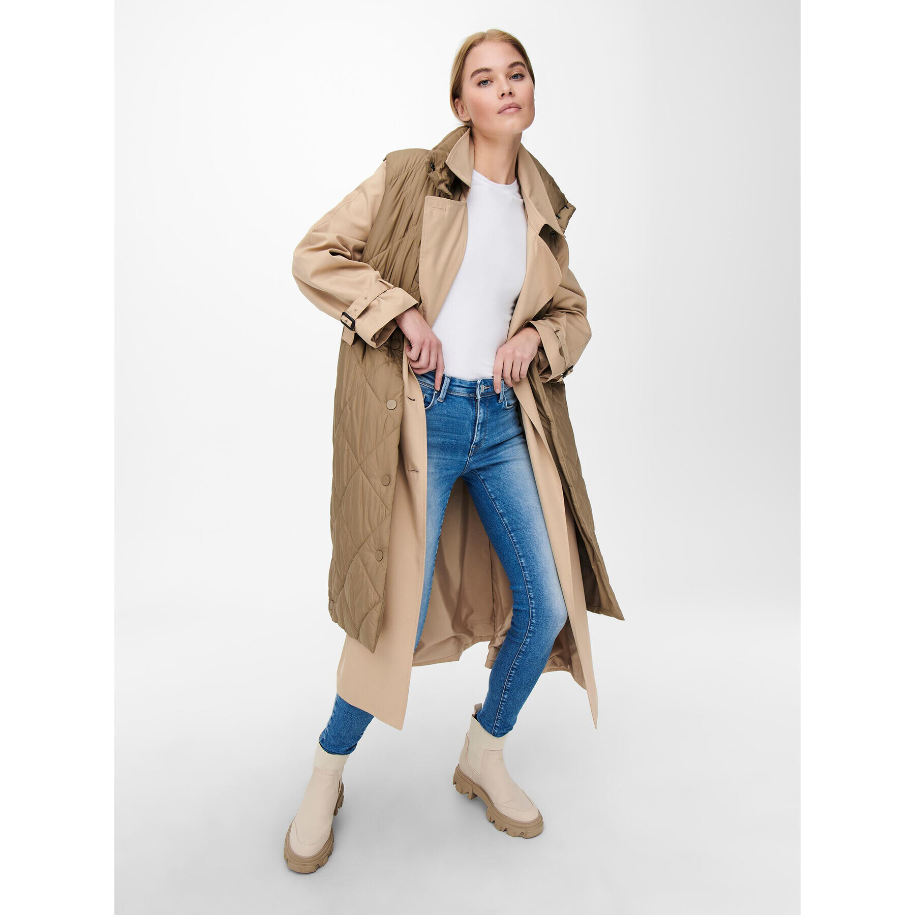 ONLY Тренч 15242306 Бежов Regular Fit - Pepit.bg