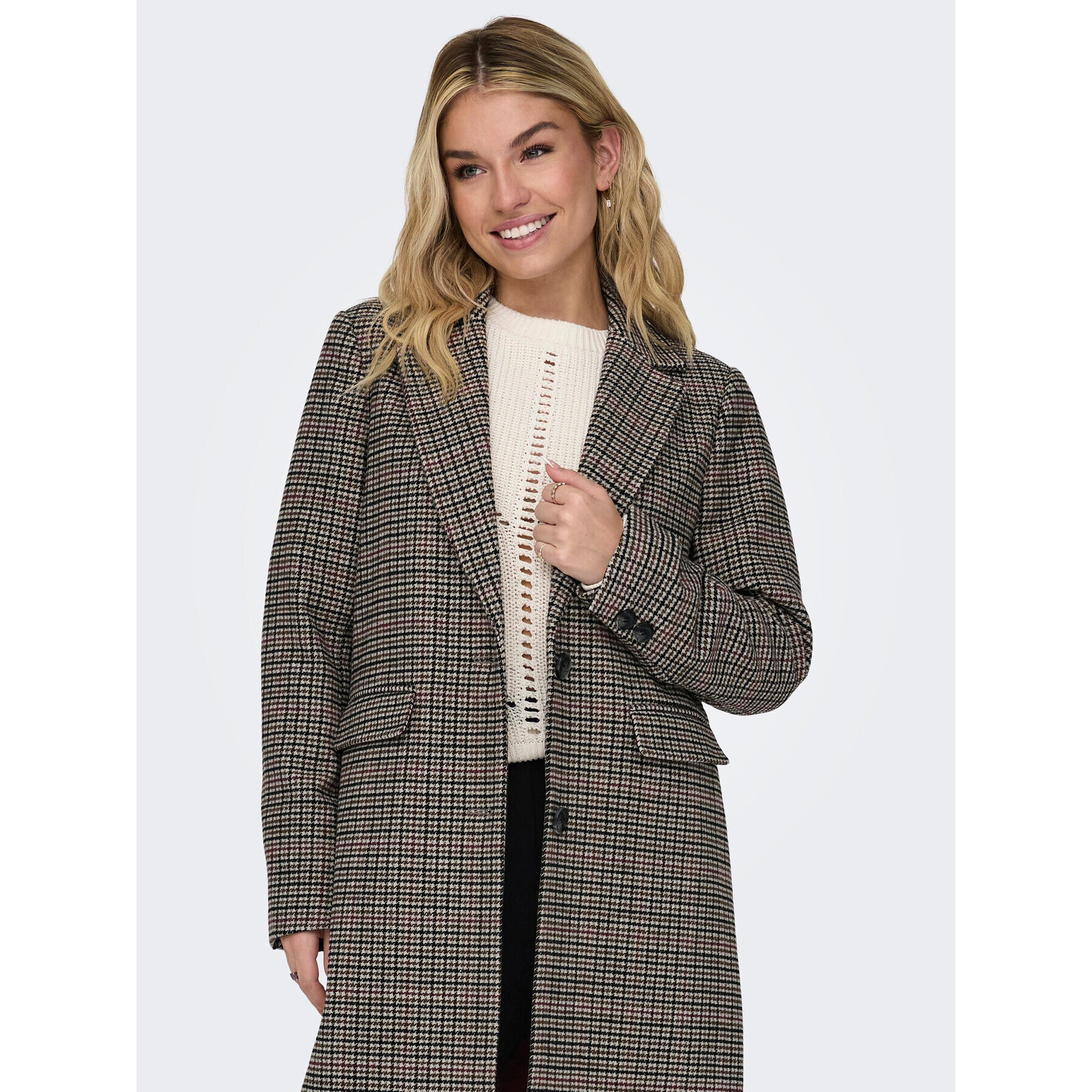 ONLY Преходно палто 15296748 Кафяв Regular Fit - Pepit.bg