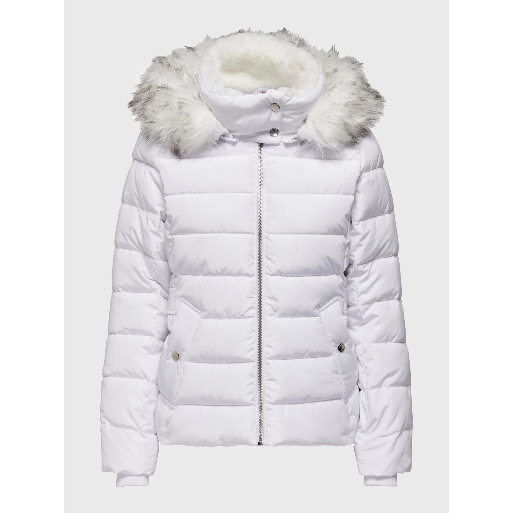 ONLY Пухено яке Camilla 15204607 Бял Regular Fit - Pepit.bg