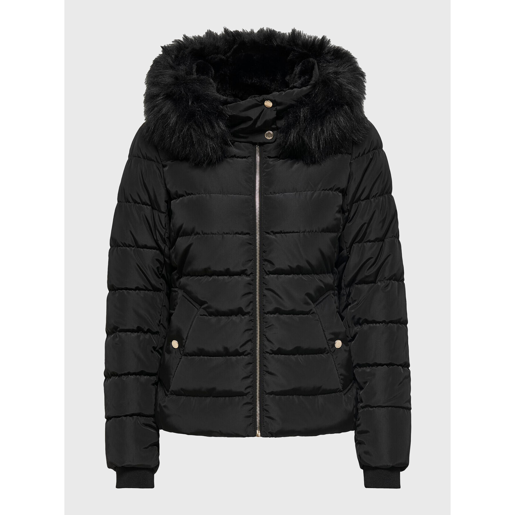 ONLY Пухено яке Camilla 15204607 Черен Regular Fit - Pepit.bg