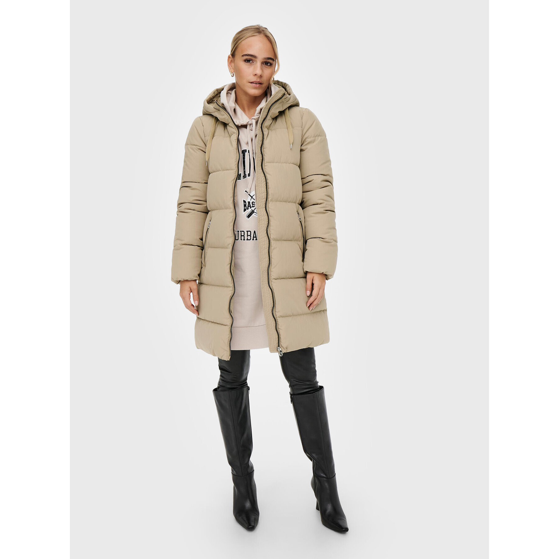 ONLY Пухено яке Dolly 15205369 Бежов Regular Fit - Pepit.bg