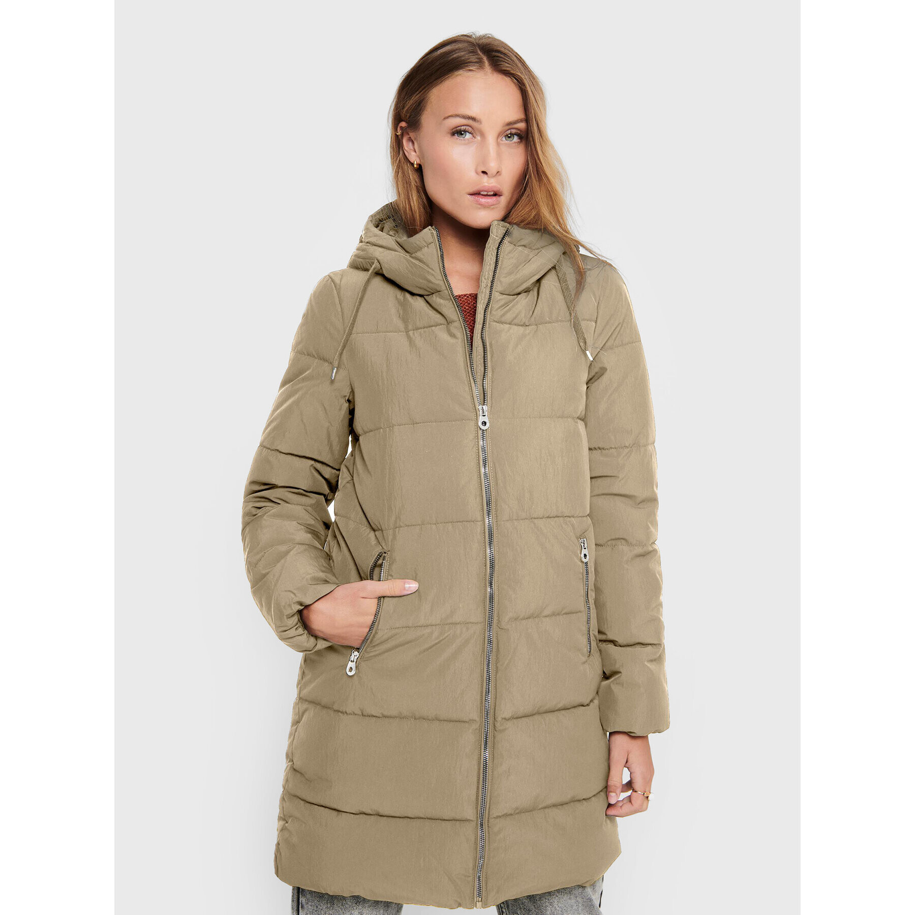 ONLY Пухено яке Dolly 15205369 Бежов Regular Fit - Pepit.bg