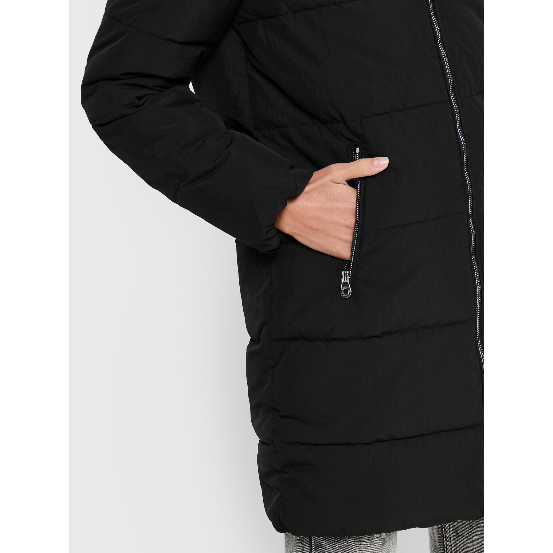 ONLY Пухено яке Dolly 15205369 Черен Regular Fit - Pepit.bg