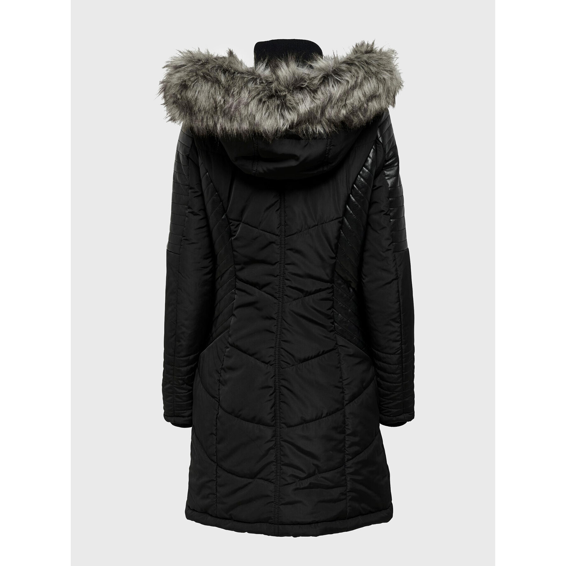 ONLY Пухено яке Linette 15160168 Черен Regular Fit - Pepit.bg