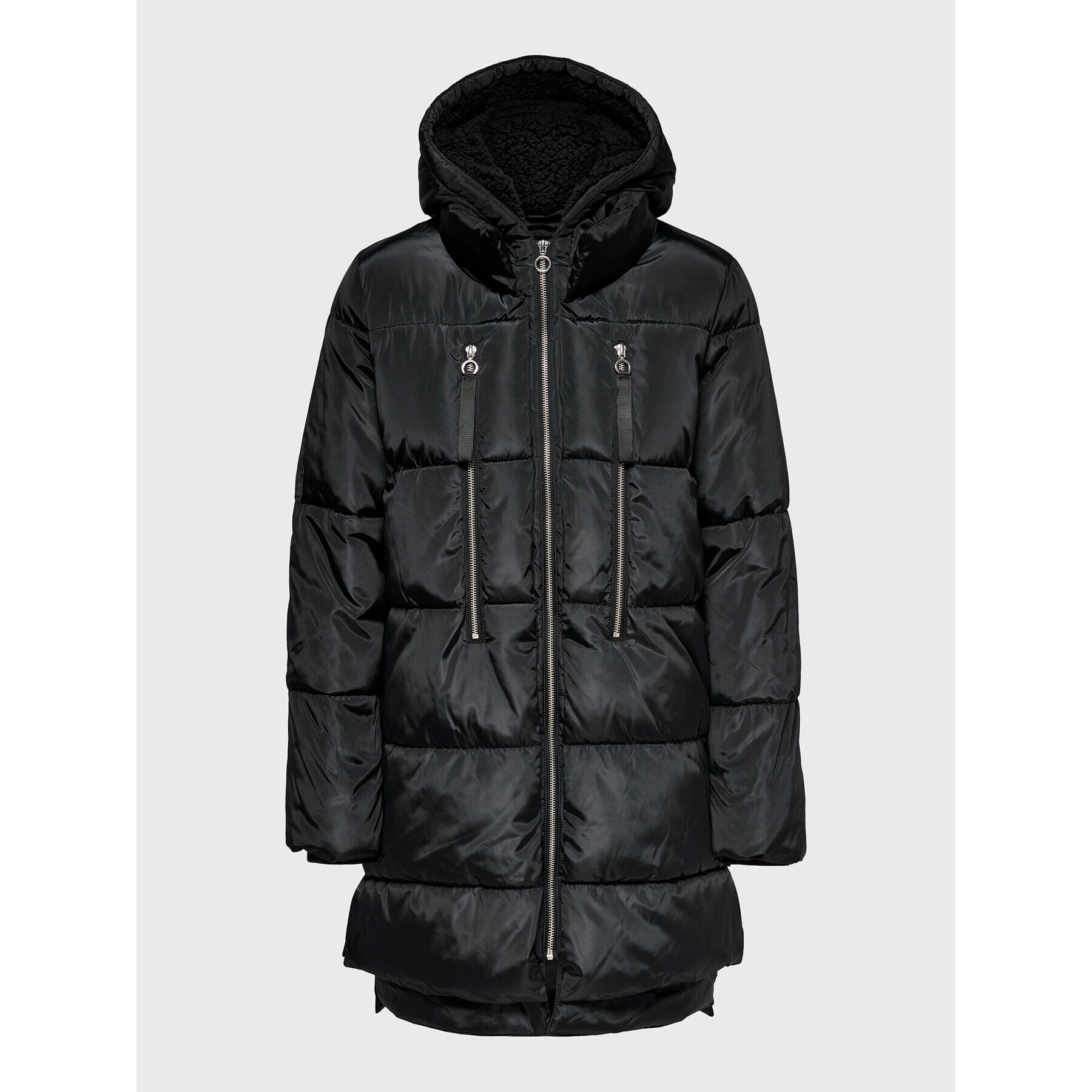 ONLY Пухено яке Nora 15230125 Черен Regular Fit - Pepit.bg