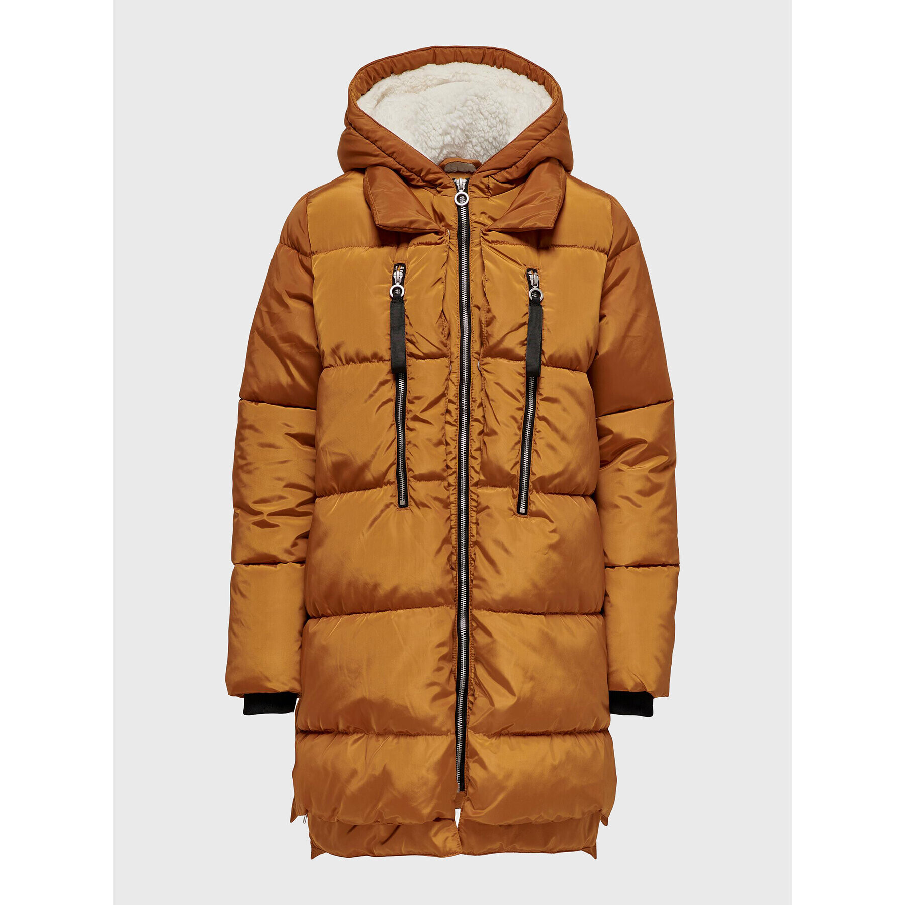 ONLY Пухено яке 15230125 Кафяв Regular Fit - Pepit.bg