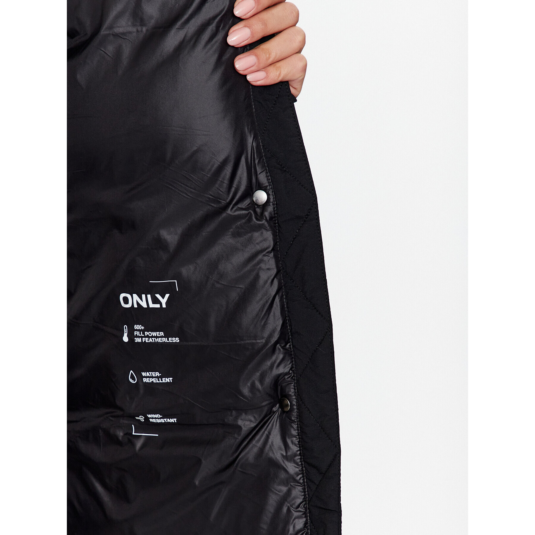 ONLY Пухено яке 15287913 Черен Regular Fit - Pepit.bg
