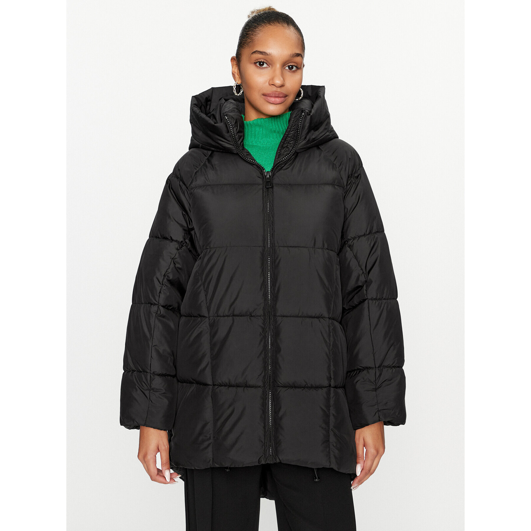 ONLY Пухено яке 15293818 Черен Regular Fit - Pepit.bg