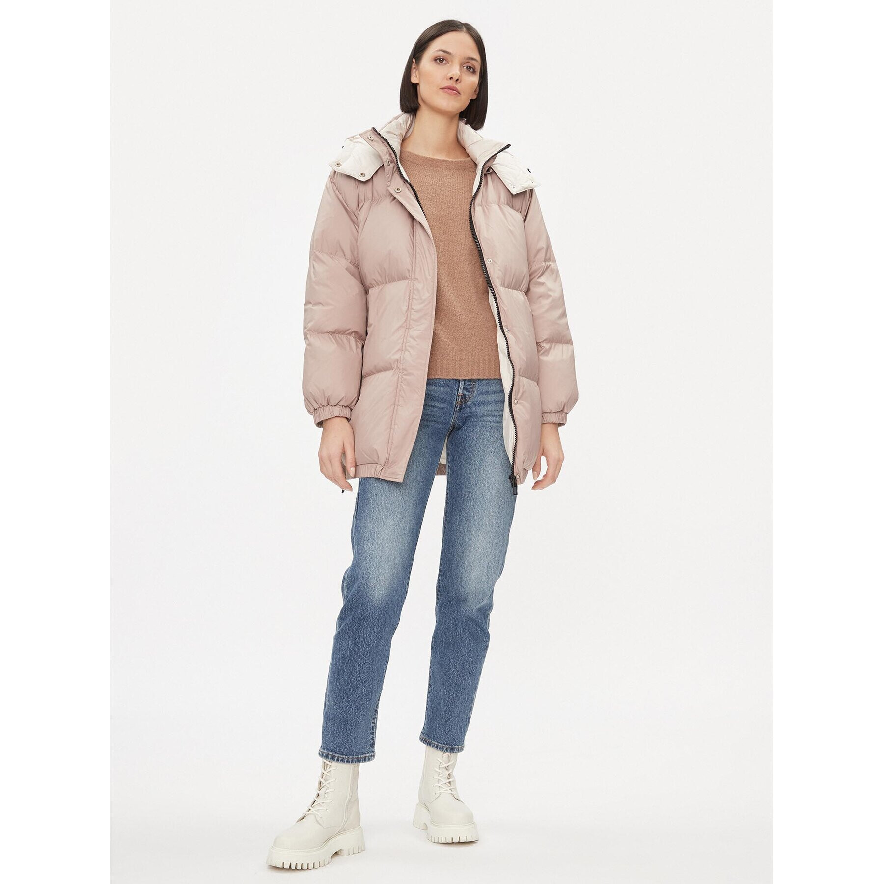 ONLY Пухено яке 15294690 Бежов Regular Fit - Pepit.bg