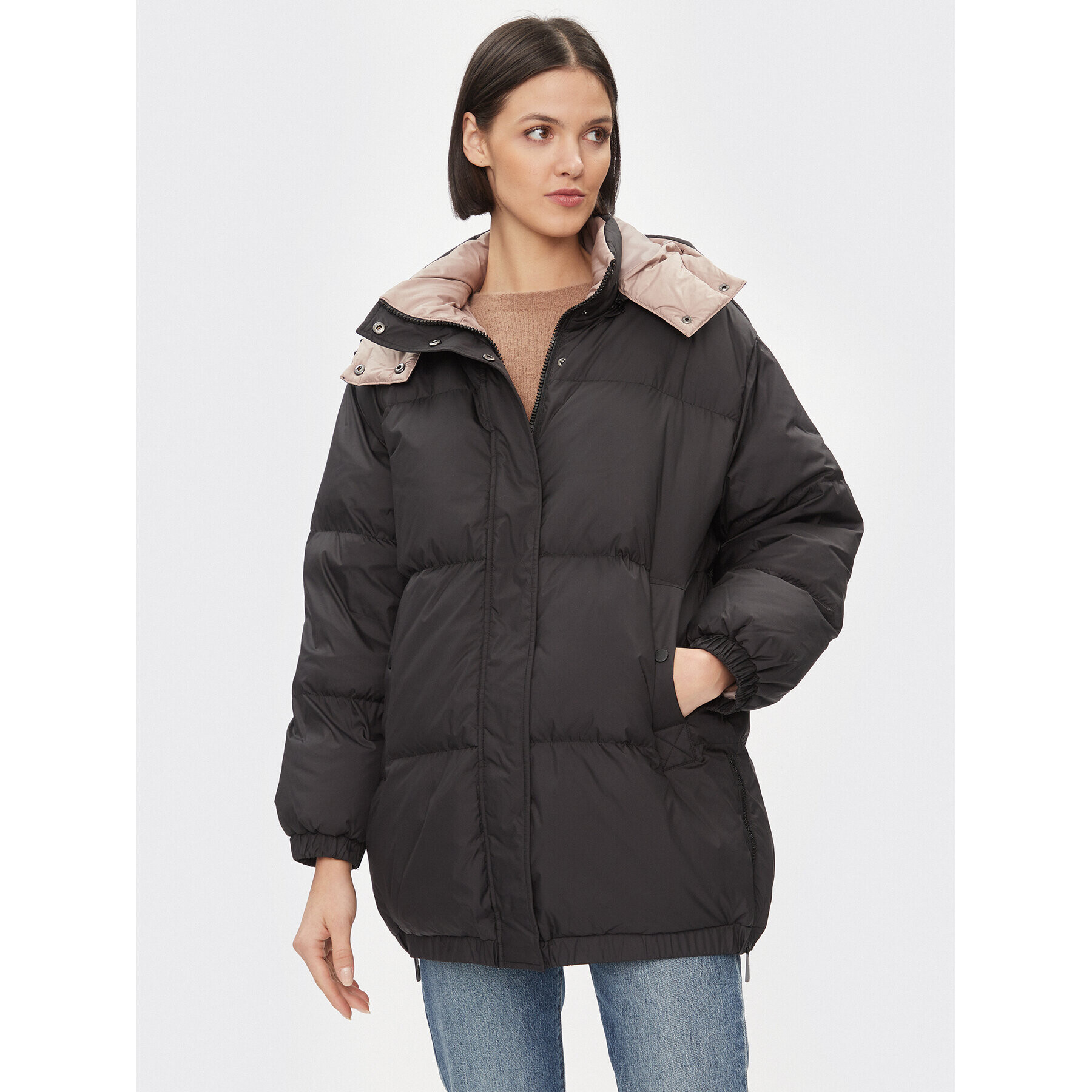 ONLY Пухено яке 15294690 Черен Regular Fit - Pepit.bg