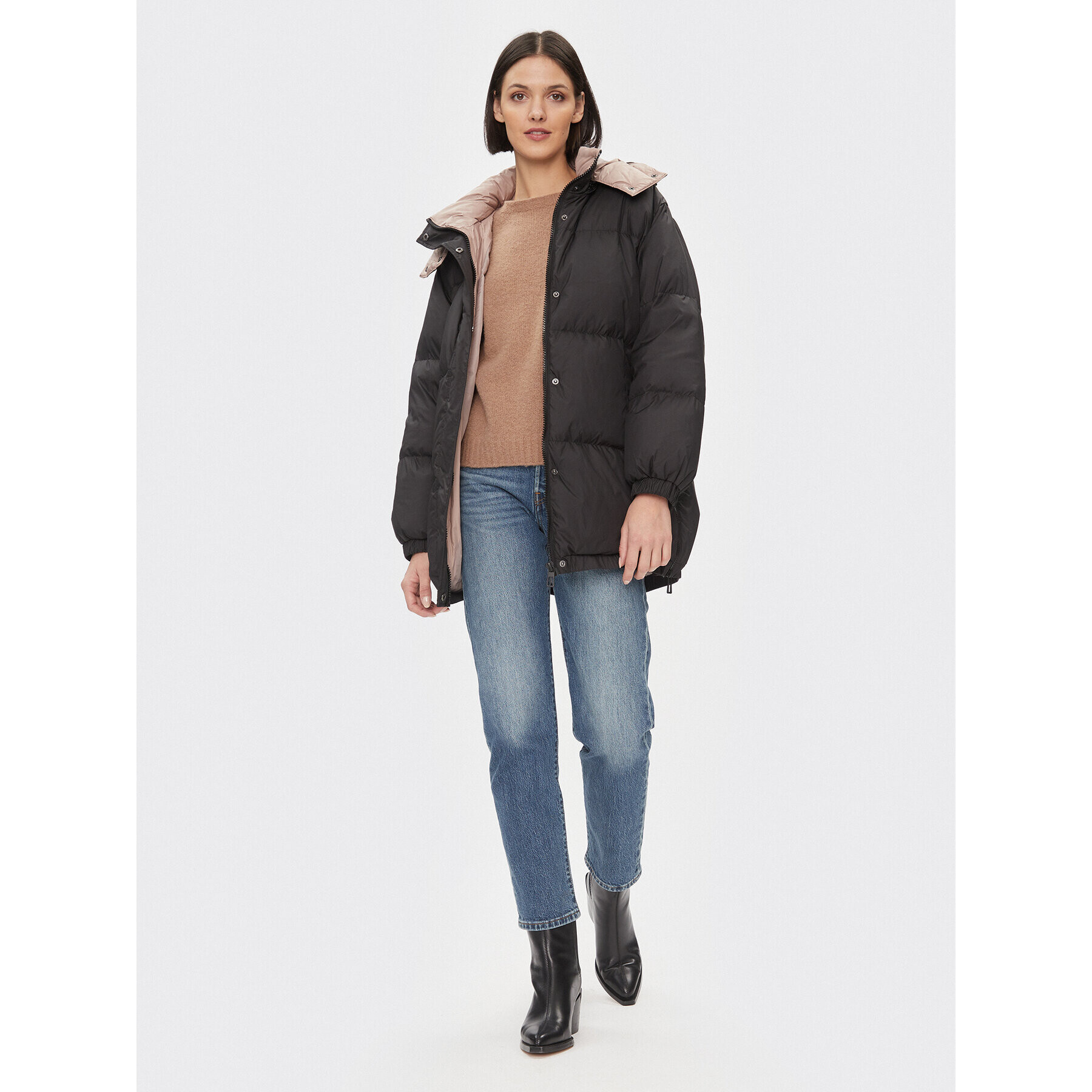 ONLY Пухено яке 15294690 Черен Regular Fit - Pepit.bg