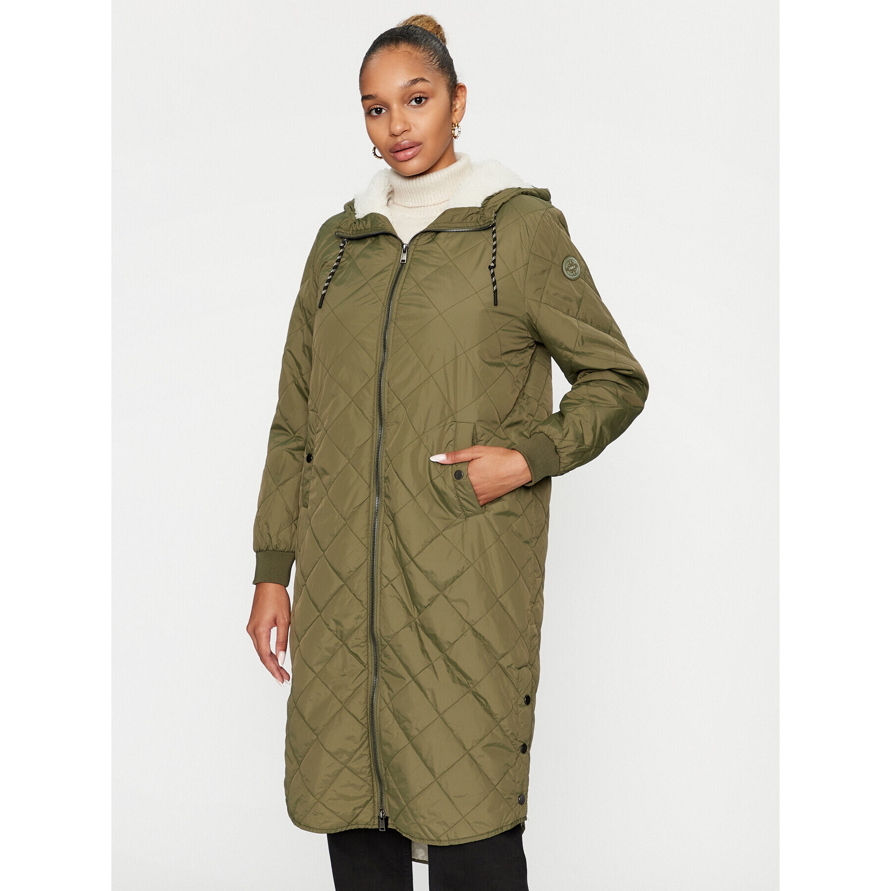 ONLY Пухено яке 15295389 Зелен Regular Fit - Pepit.bg