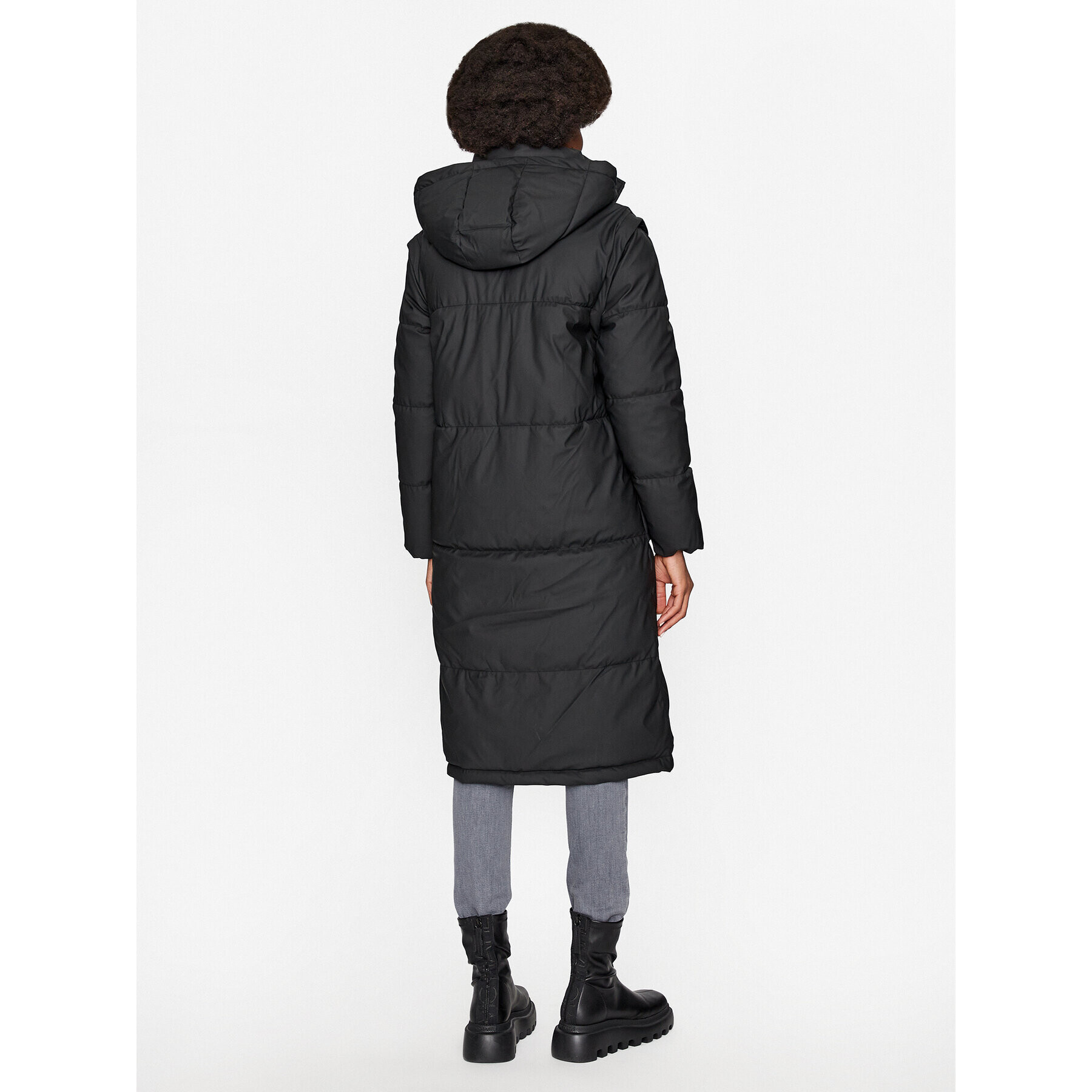 ONLY Пухено яке 15299137 Черен Relaxed Fit - Pepit.bg