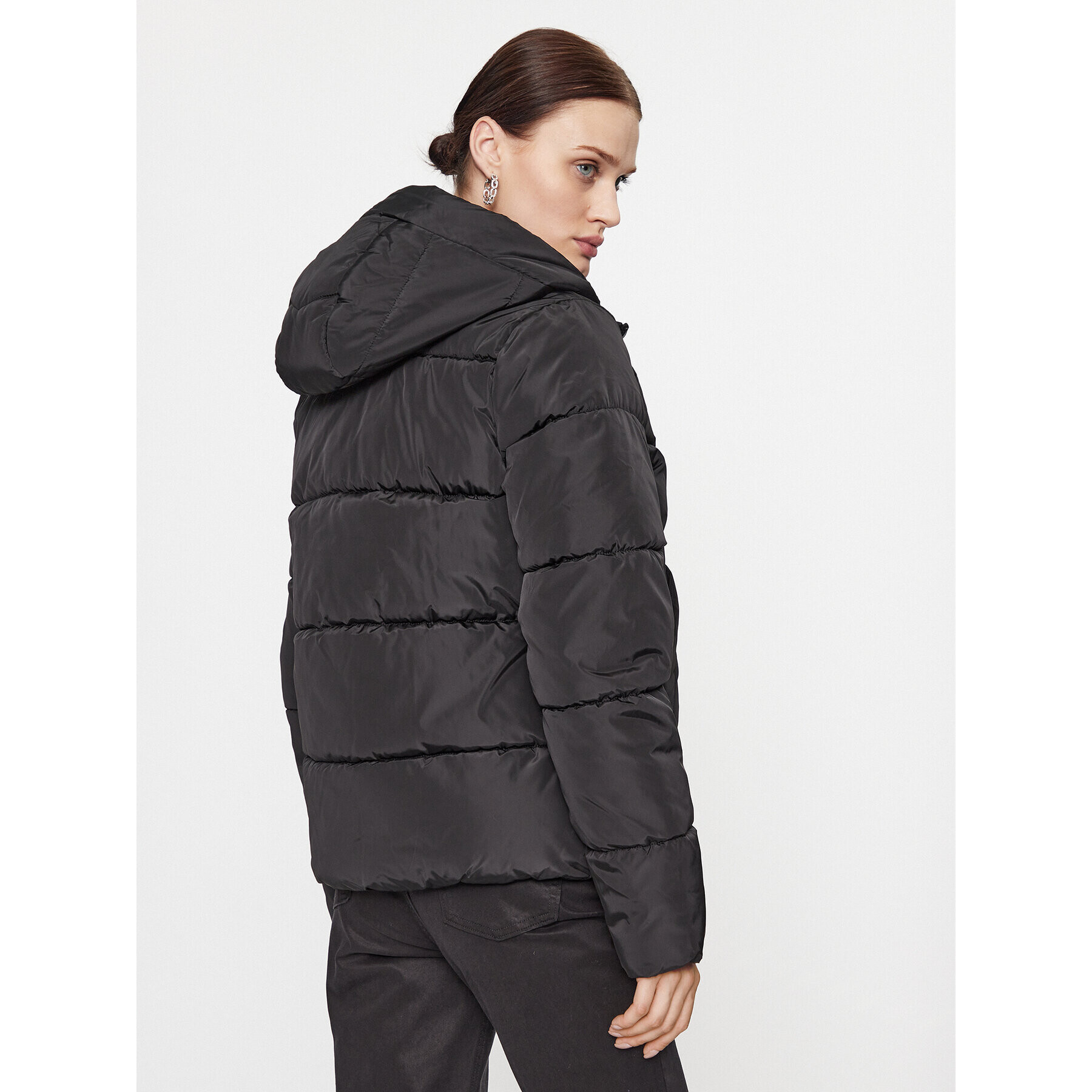 ONLY Пухено яке 15300257 Черен Regular Fit - Pepit.bg