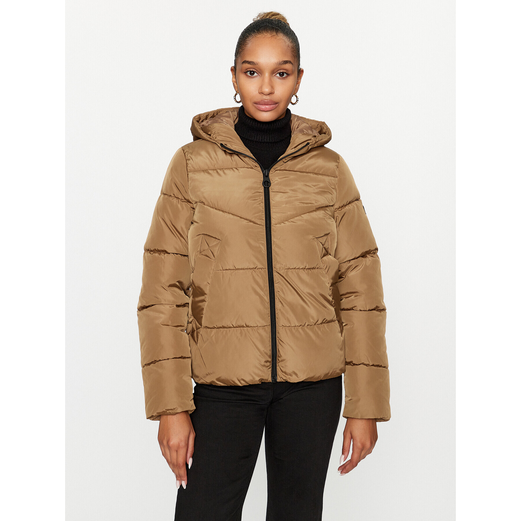 ONLY Пухено яке 15300257 Кафяв Regular Fit - Pepit.bg