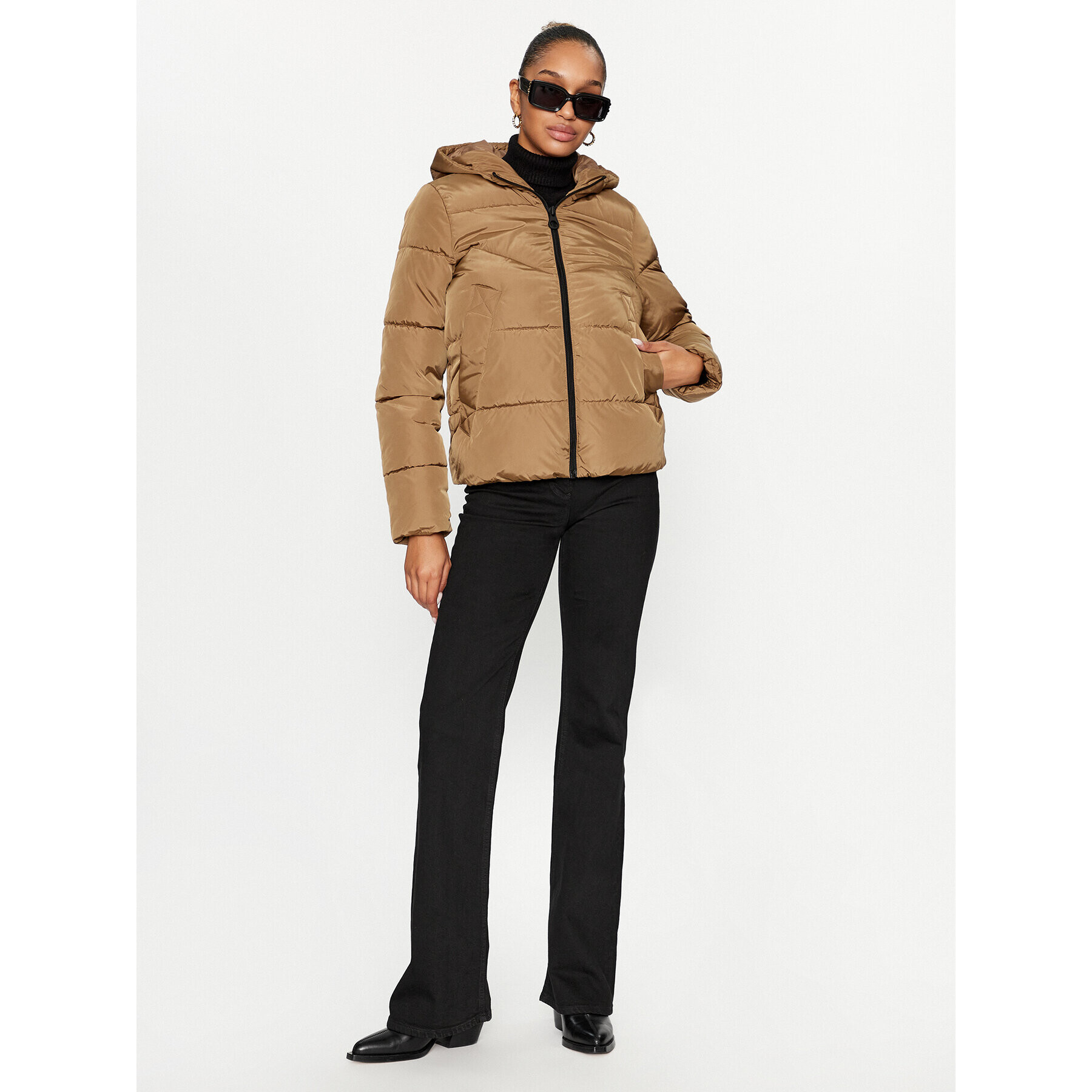 ONLY Пухено яке 15300257 Кафяв Regular Fit - Pepit.bg