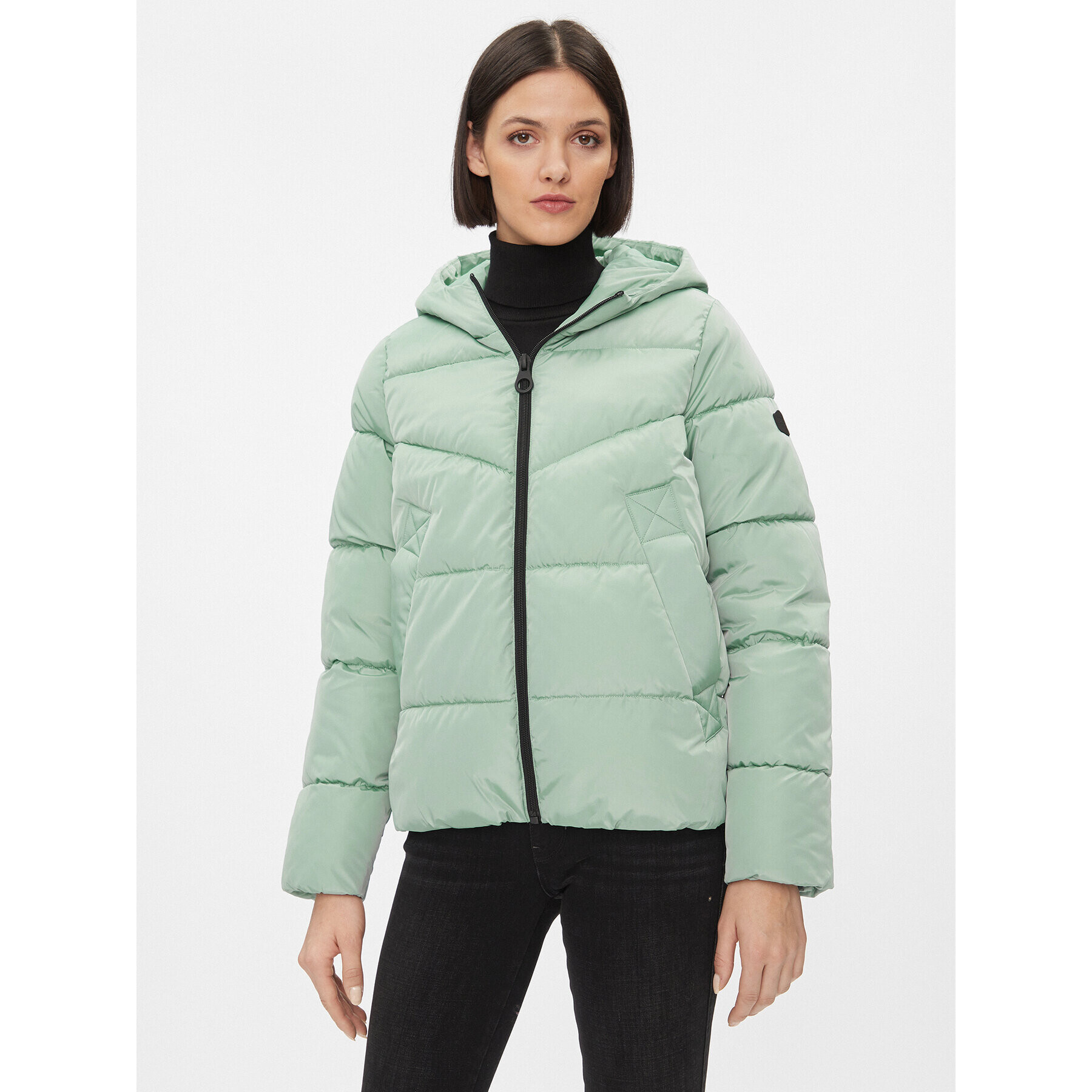 ONLY Пухено яке 15300257 Зелен Regular Fit - Pepit.bg