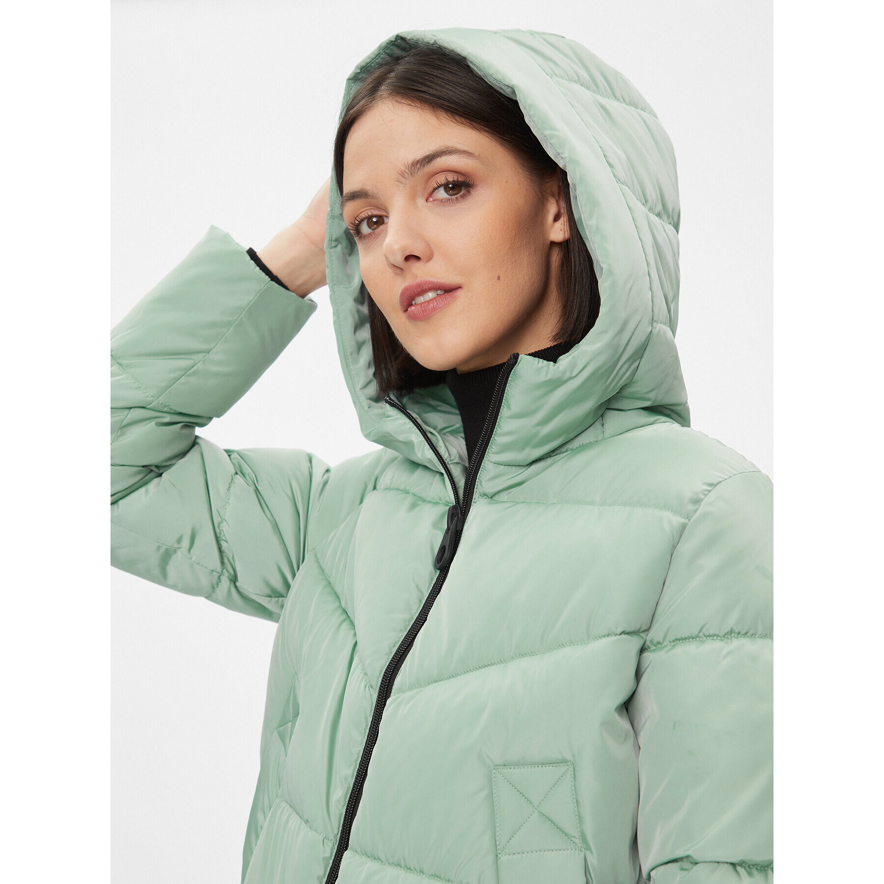 ONLY Пухено яке 15300257 Зелен Regular Fit - Pepit.bg