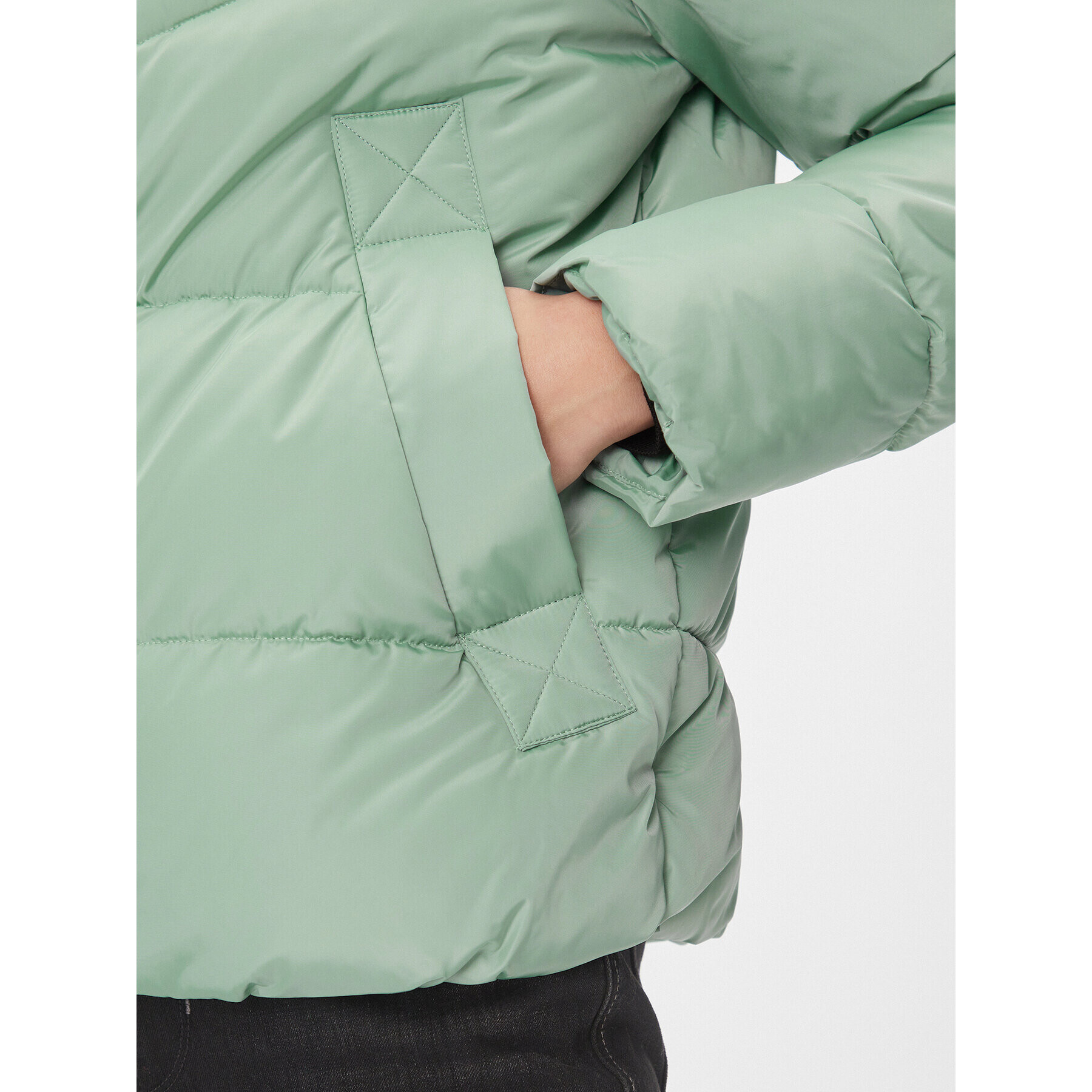 ONLY Пухено яке 15300257 Зелен Regular Fit - Pepit.bg
