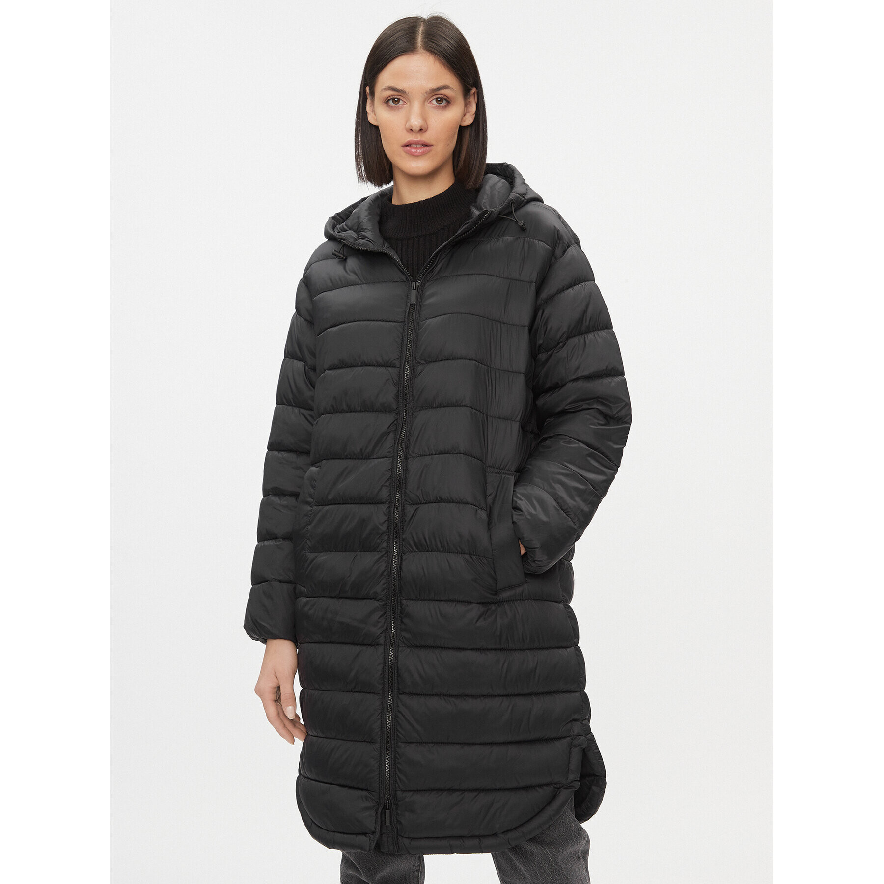 ONLY Пухено яке 15300258 Черен Regular Fit - Pepit.bg