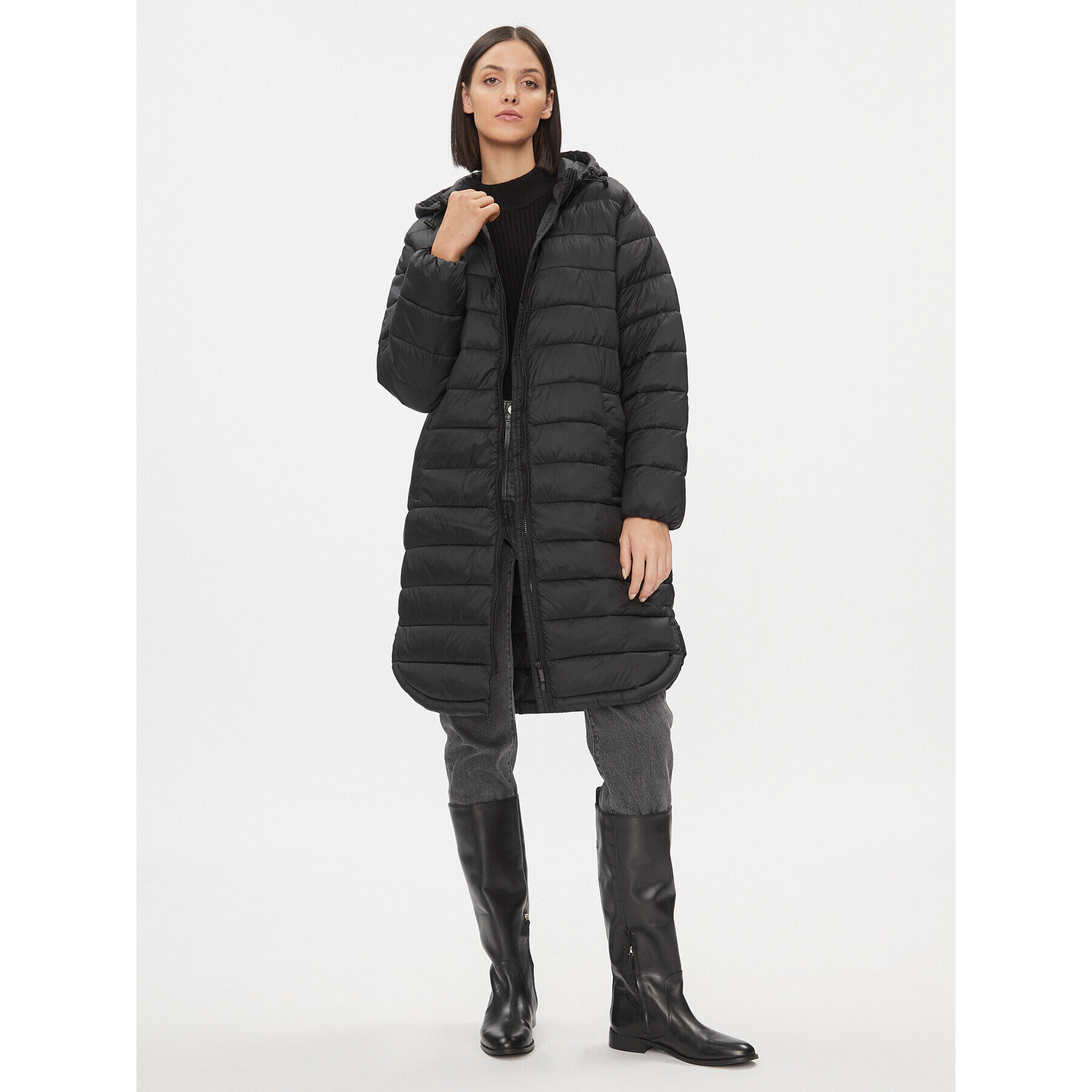 ONLY Пухено яке 15300258 Черен Regular Fit - Pepit.bg