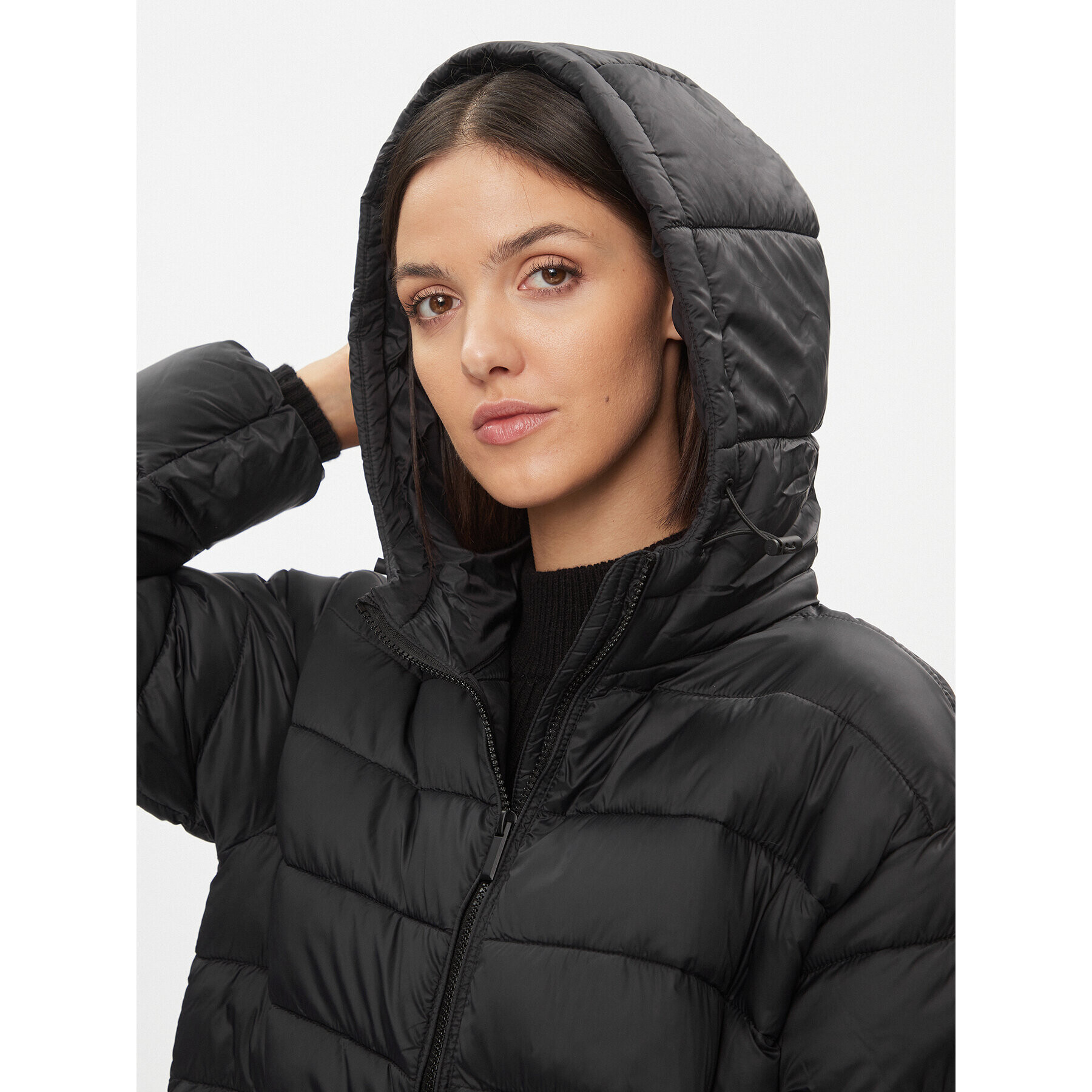 ONLY Пухено яке 15300258 Черен Regular Fit - Pepit.bg