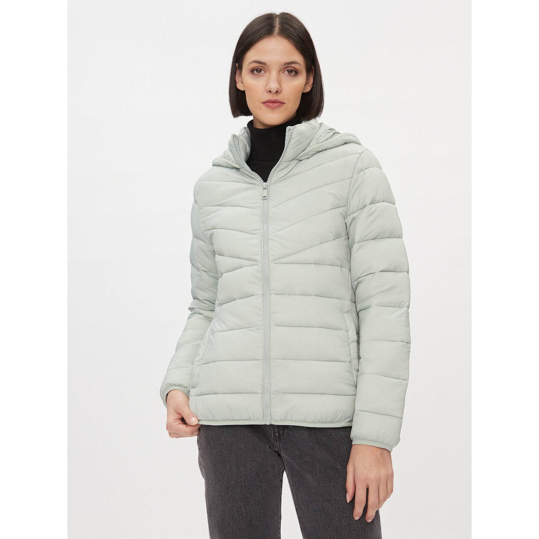 ONLY Пухено яке 15301325 Зелен Regular Fit - Pepit.bg