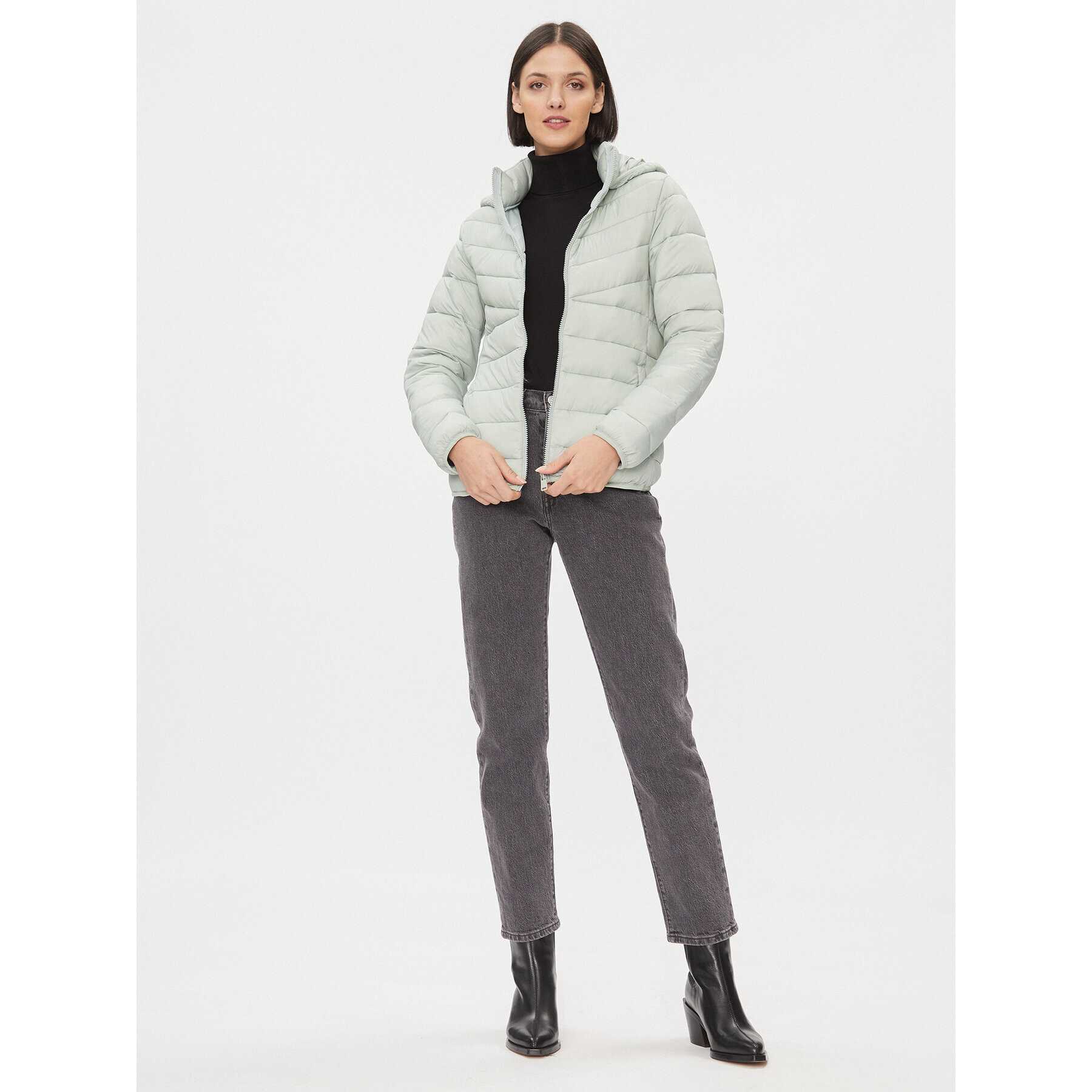 ONLY Пухено яке 15301325 Зелен Regular Fit - Pepit.bg