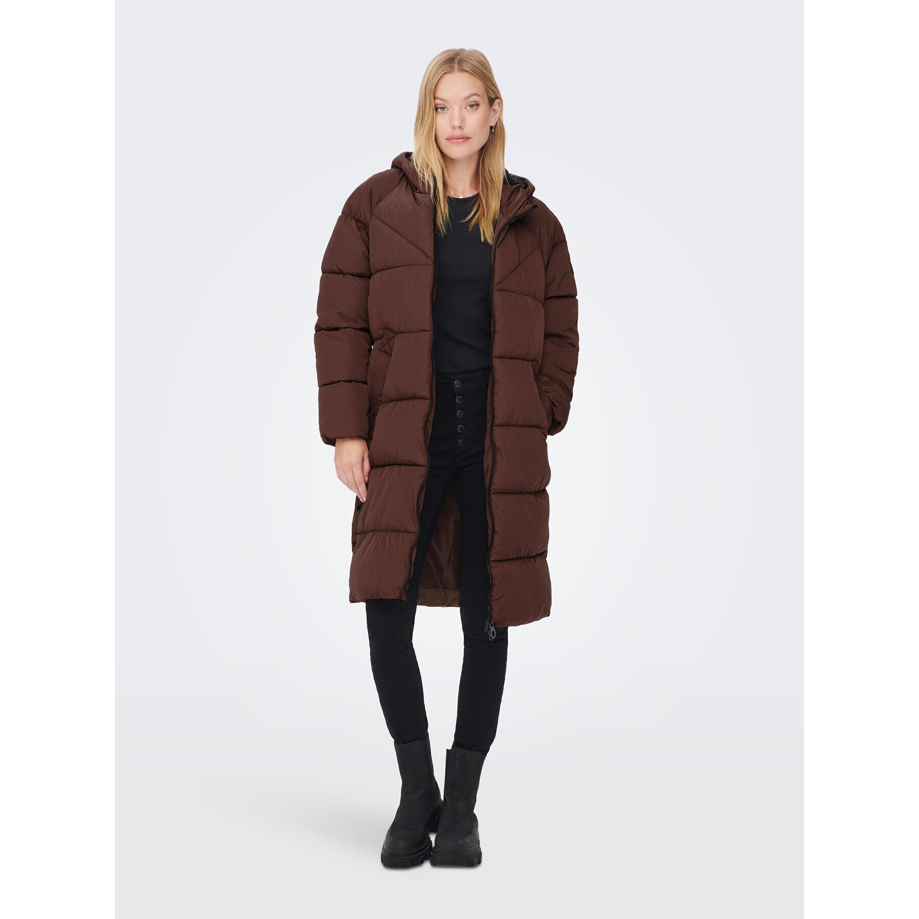 ONLY Пухено яке Amanda 15233425 Кафяв Regular Fit - Pepit.bg