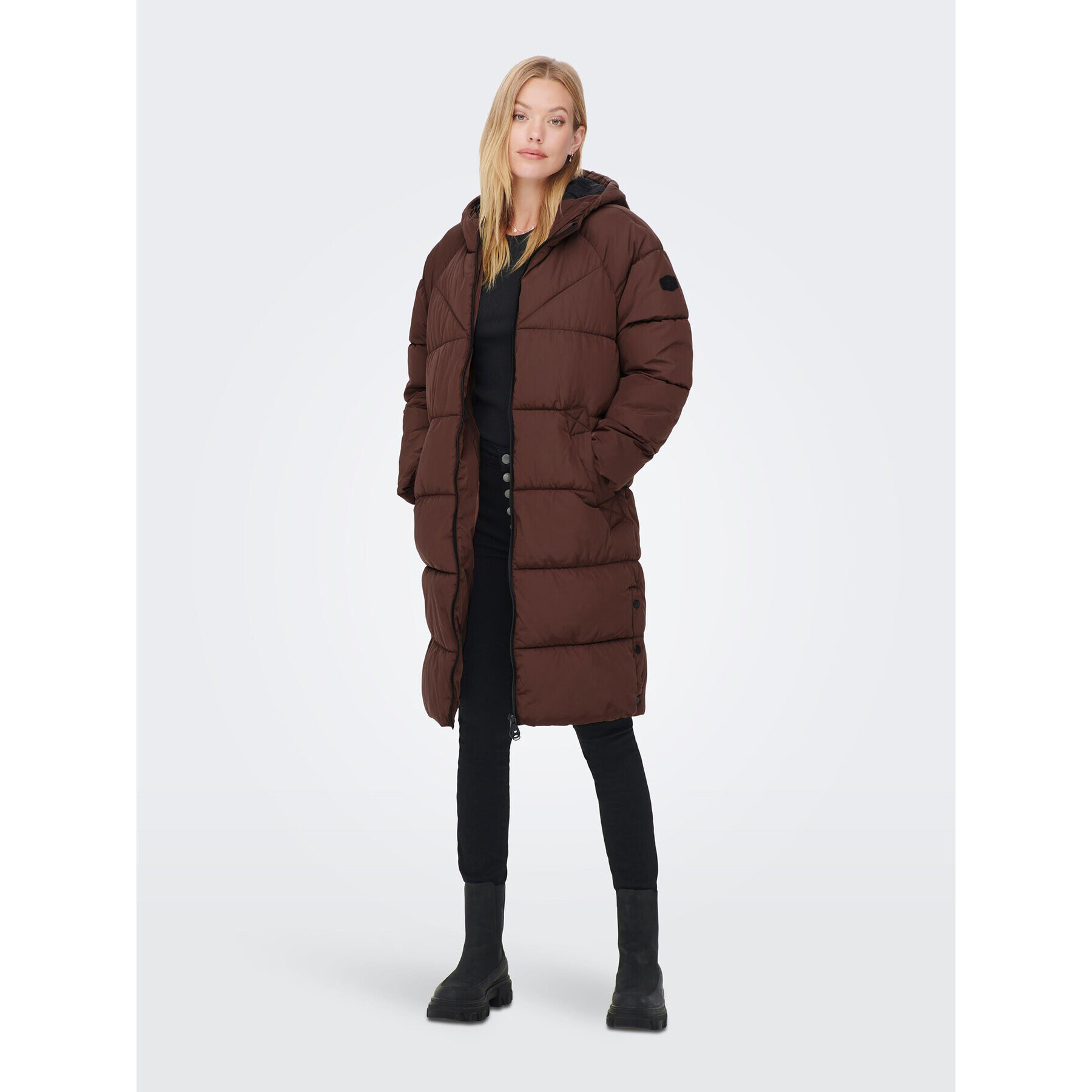ONLY Пухено яке Amanda 15233425 Кафяв Regular Fit - Pepit.bg