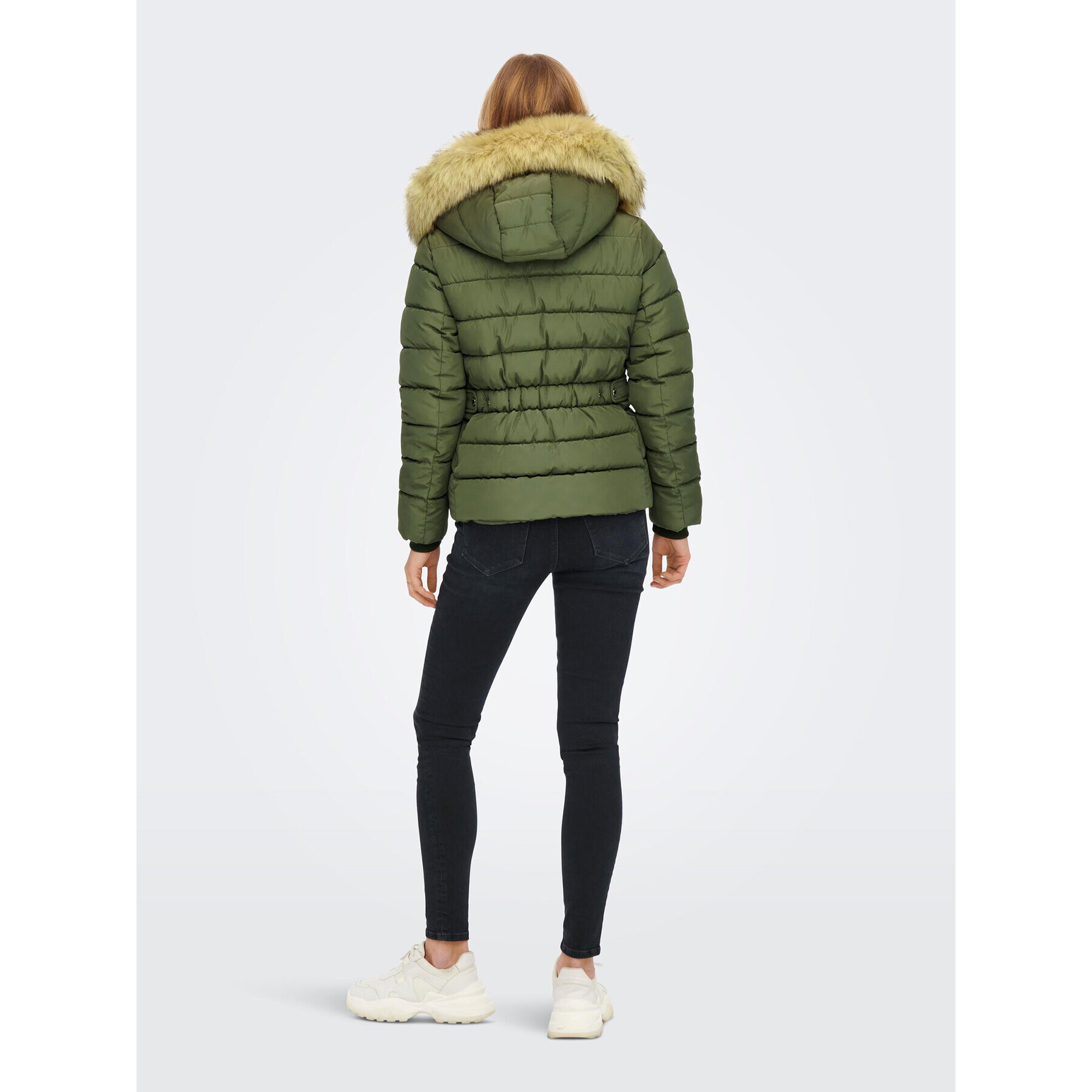 ONLY Пухено яке Camilla 15204607 Зелен Regular Fit - Pepit.bg