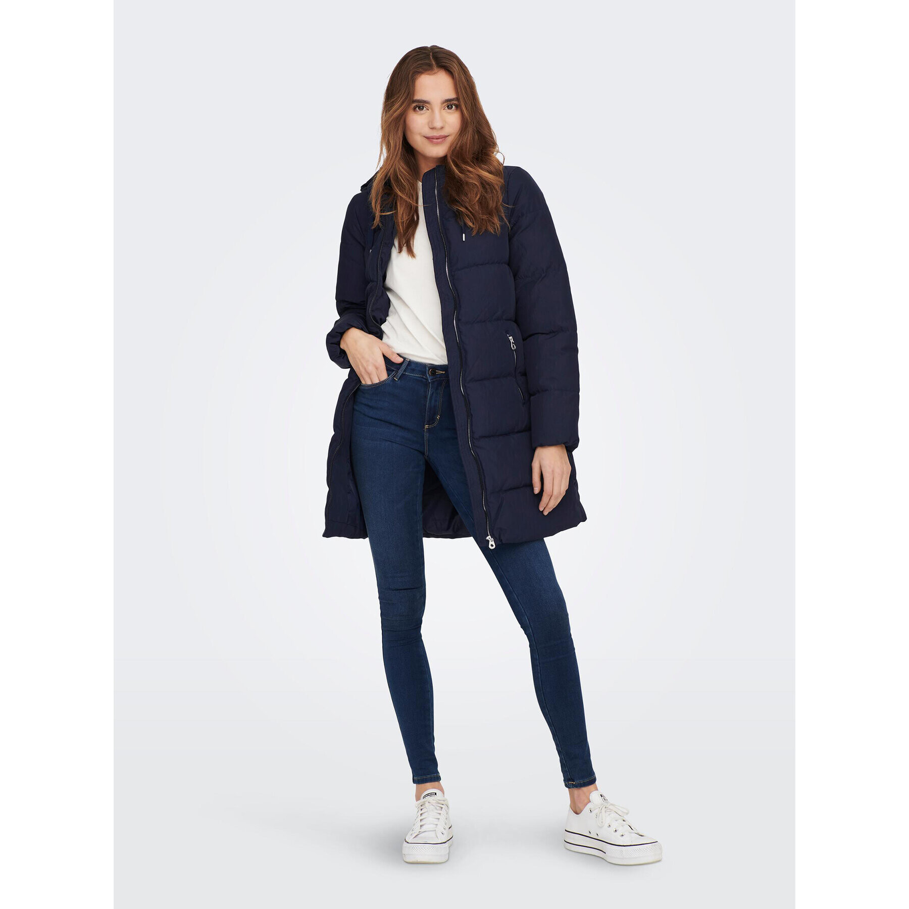 ONLY Пухено яке Dolly 15205369 Тъмносин Regular Fit - Pepit.bg