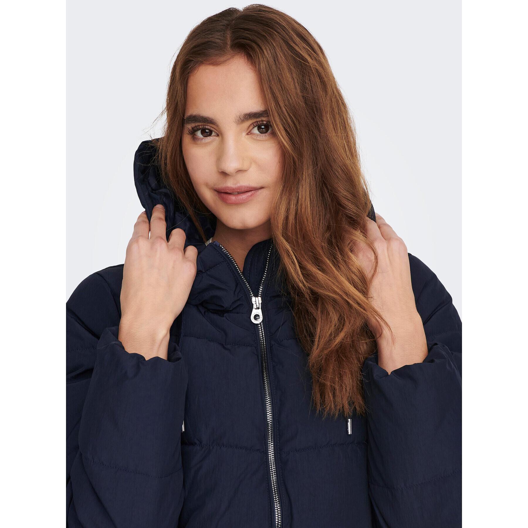 ONLY Пухено яке Dolly 15205369 Тъмносин Regular Fit - Pepit.bg