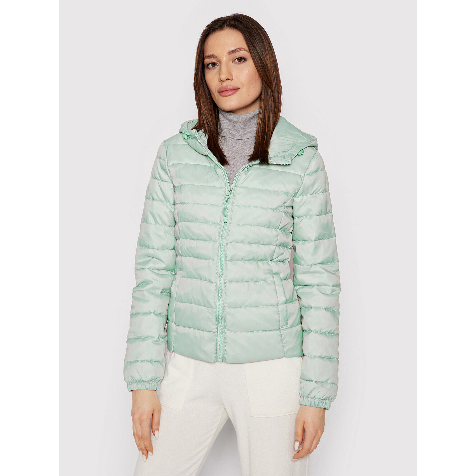 ONLY Пухено яке Tahoe 15156569 Зелен Regular Fit - Pepit.bg