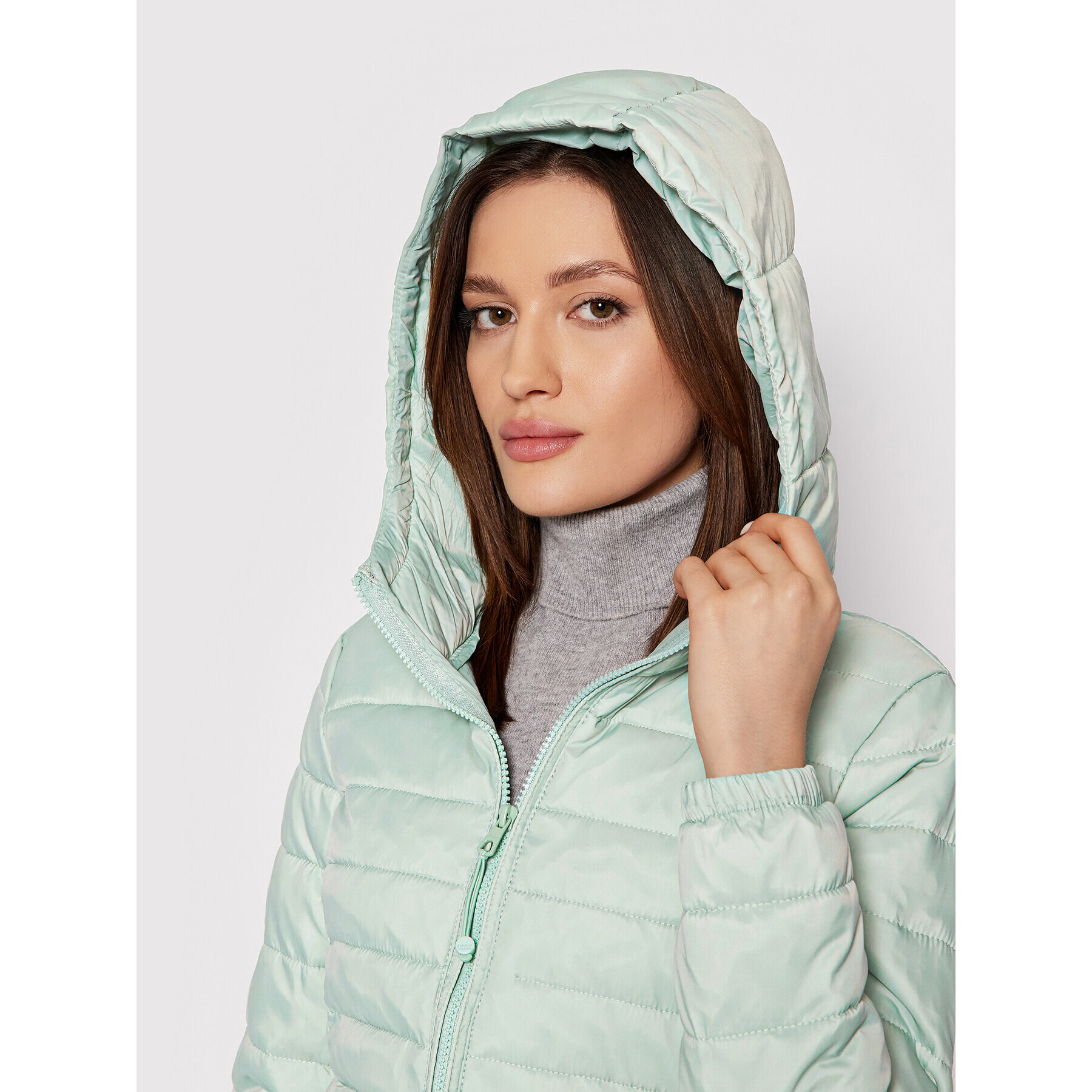 ONLY Пухено яке Tahoe 15156569 Зелен Regular Fit - Pepit.bg